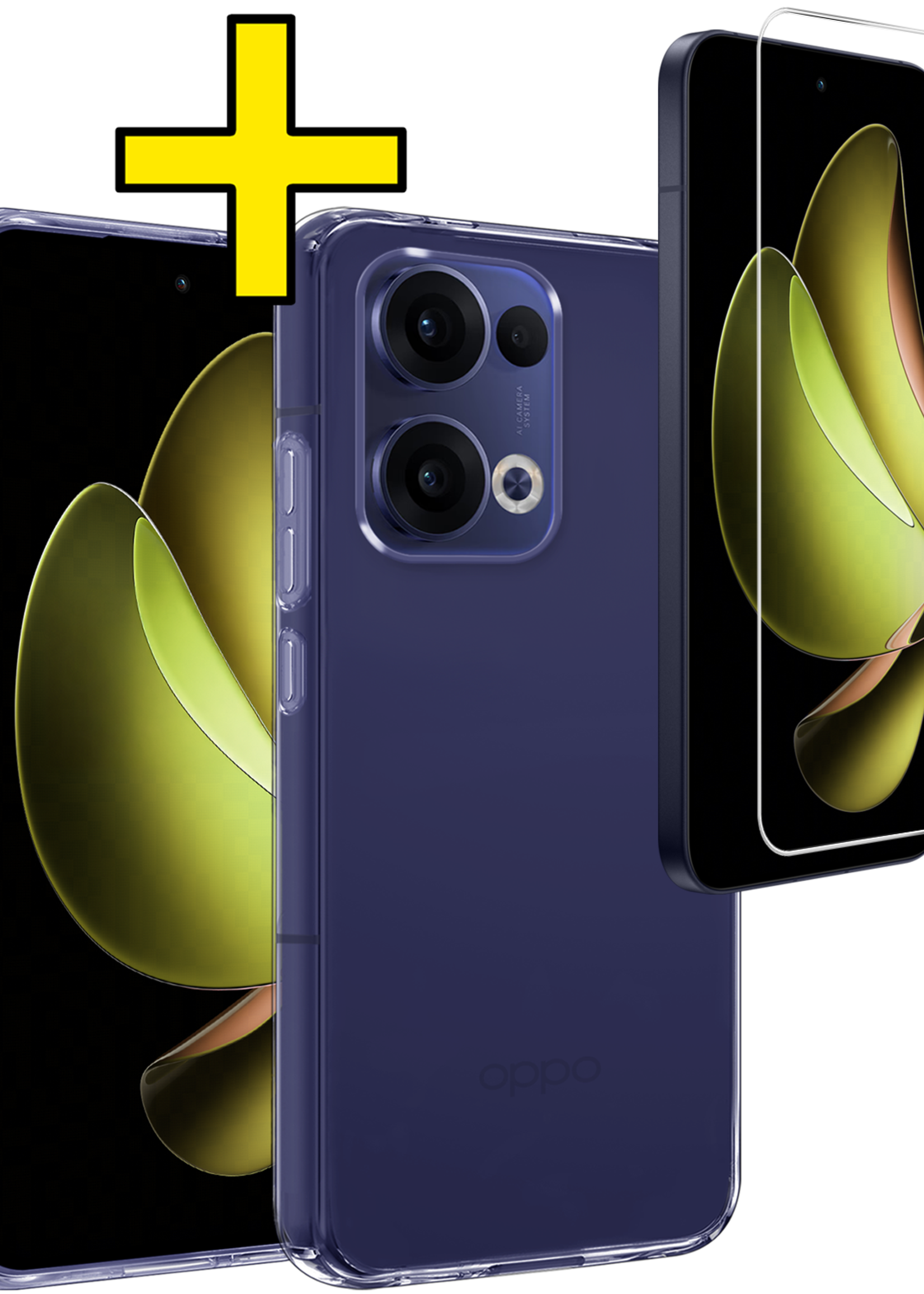 LUQ LUQ Oppo Reno13 Hoesje Siliconen Met Screenprotector - Transparant