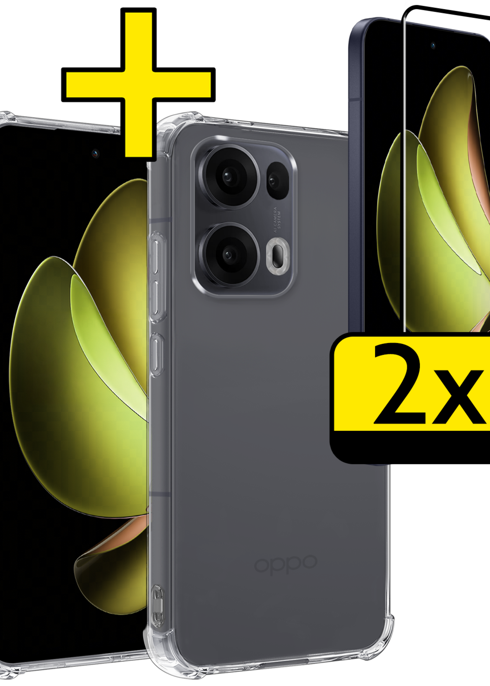 LUQ LUQ Oppo Reno13 Pro Hoesje Shockproof Met 2x Screenprotector