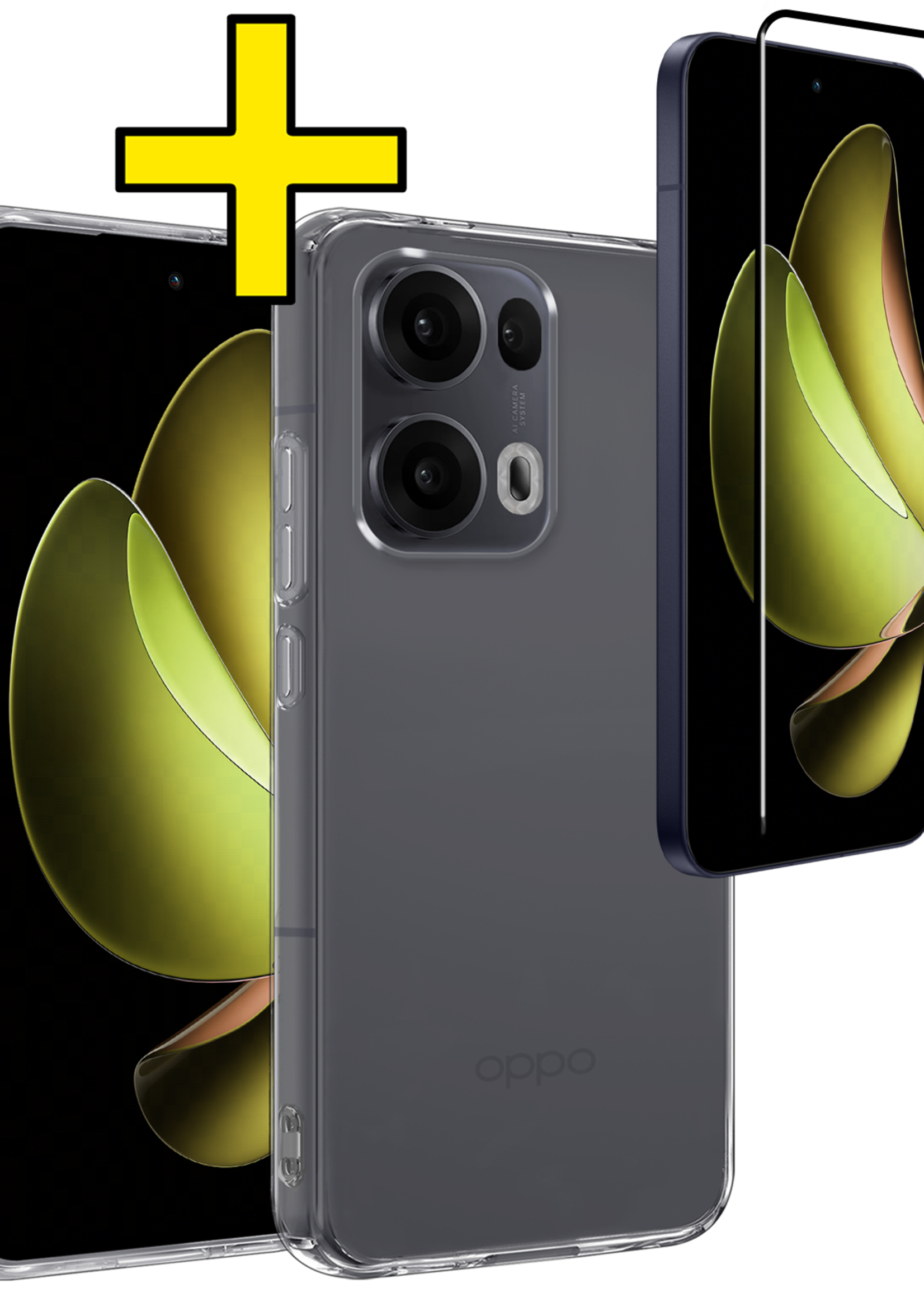 LUQ LUQ Oppo Reno13 Pro Hoesje Siliconen Met Screenprotector - Transparant