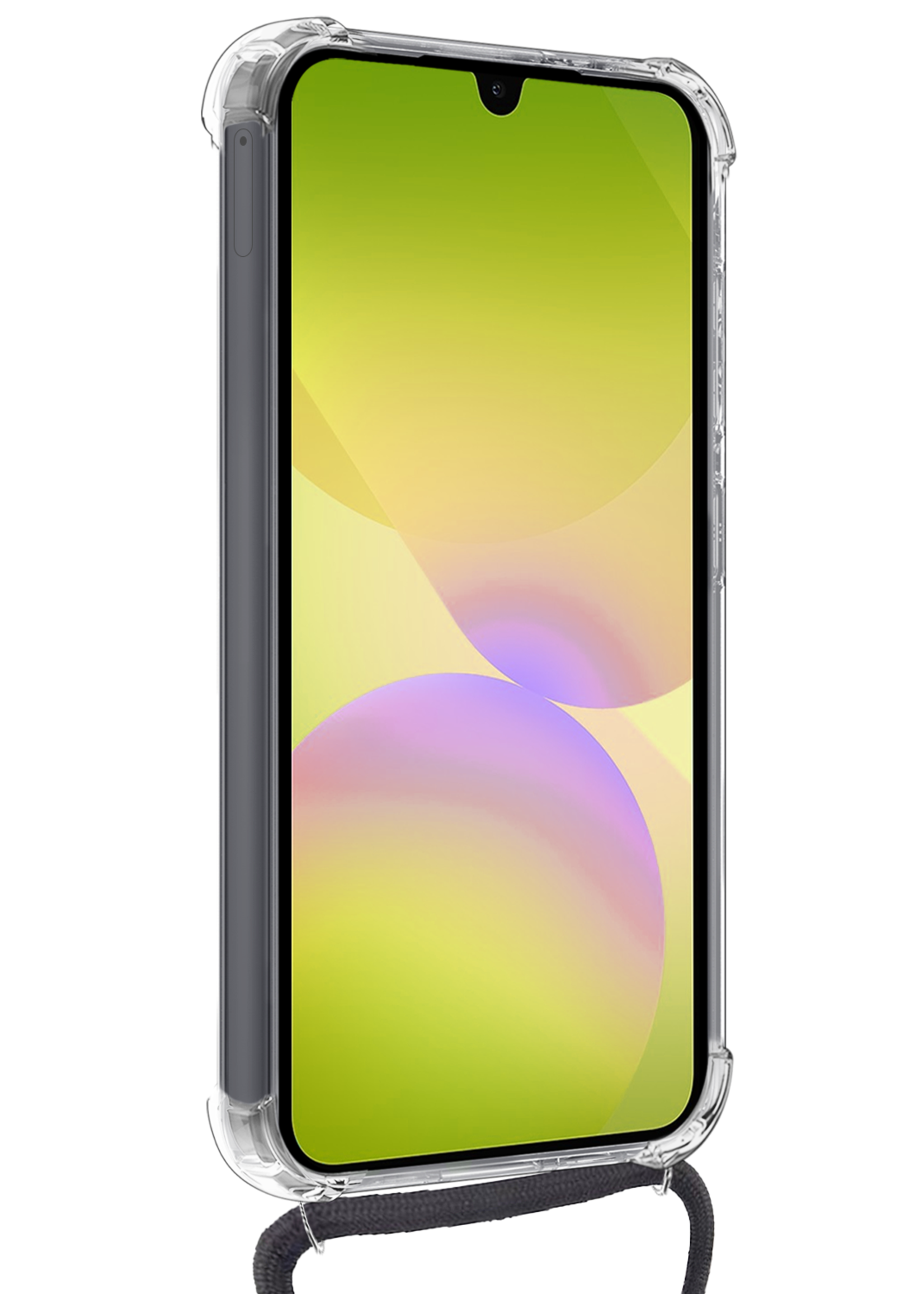 LUQ LUQ Samsung Galaxy A26 Hoesje Pashouder met Koord Met Screenprotector