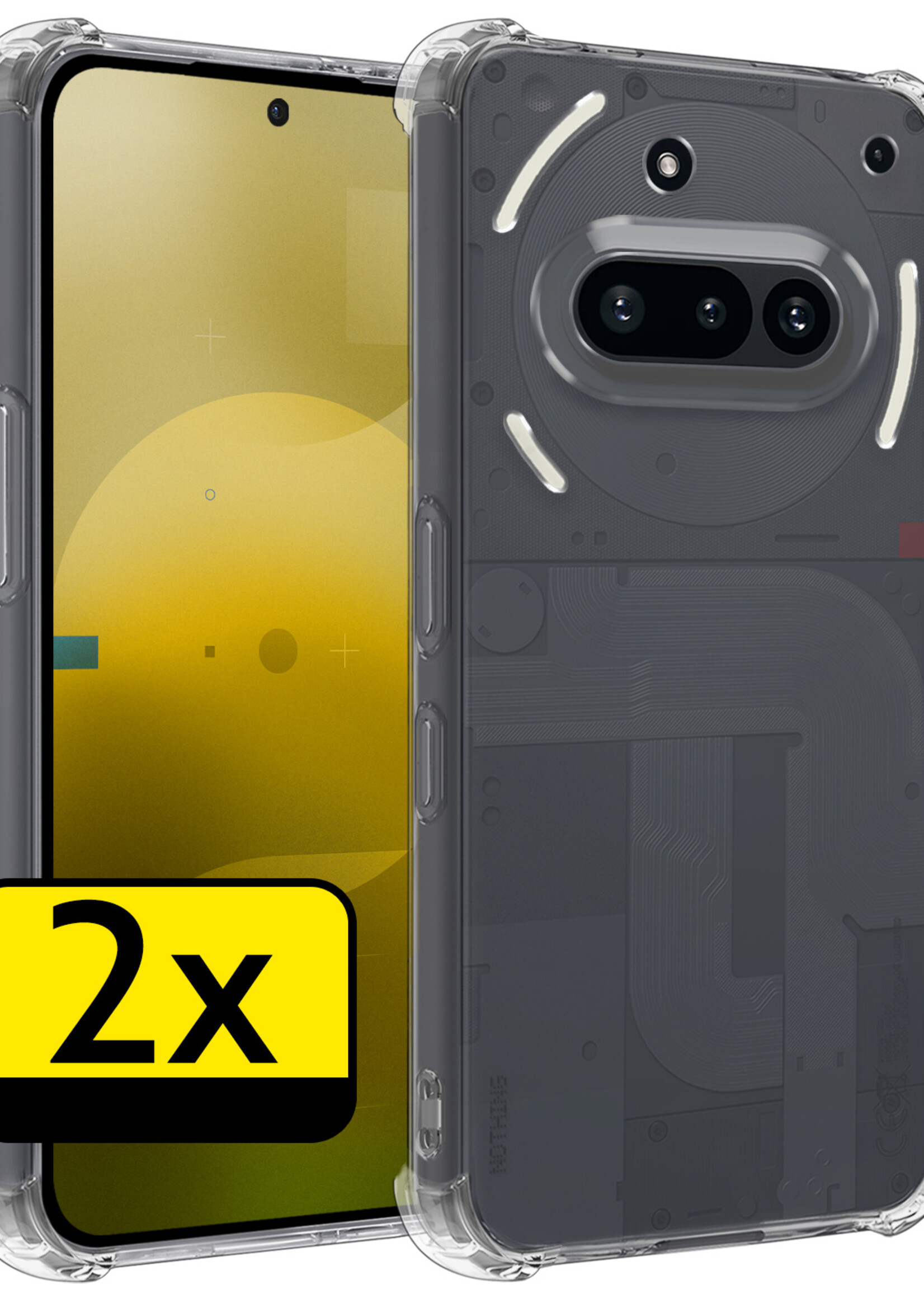 LUQ LUQ Nothing Phone (3a) Hoesje Shockproof - Transparant - 2 PACK