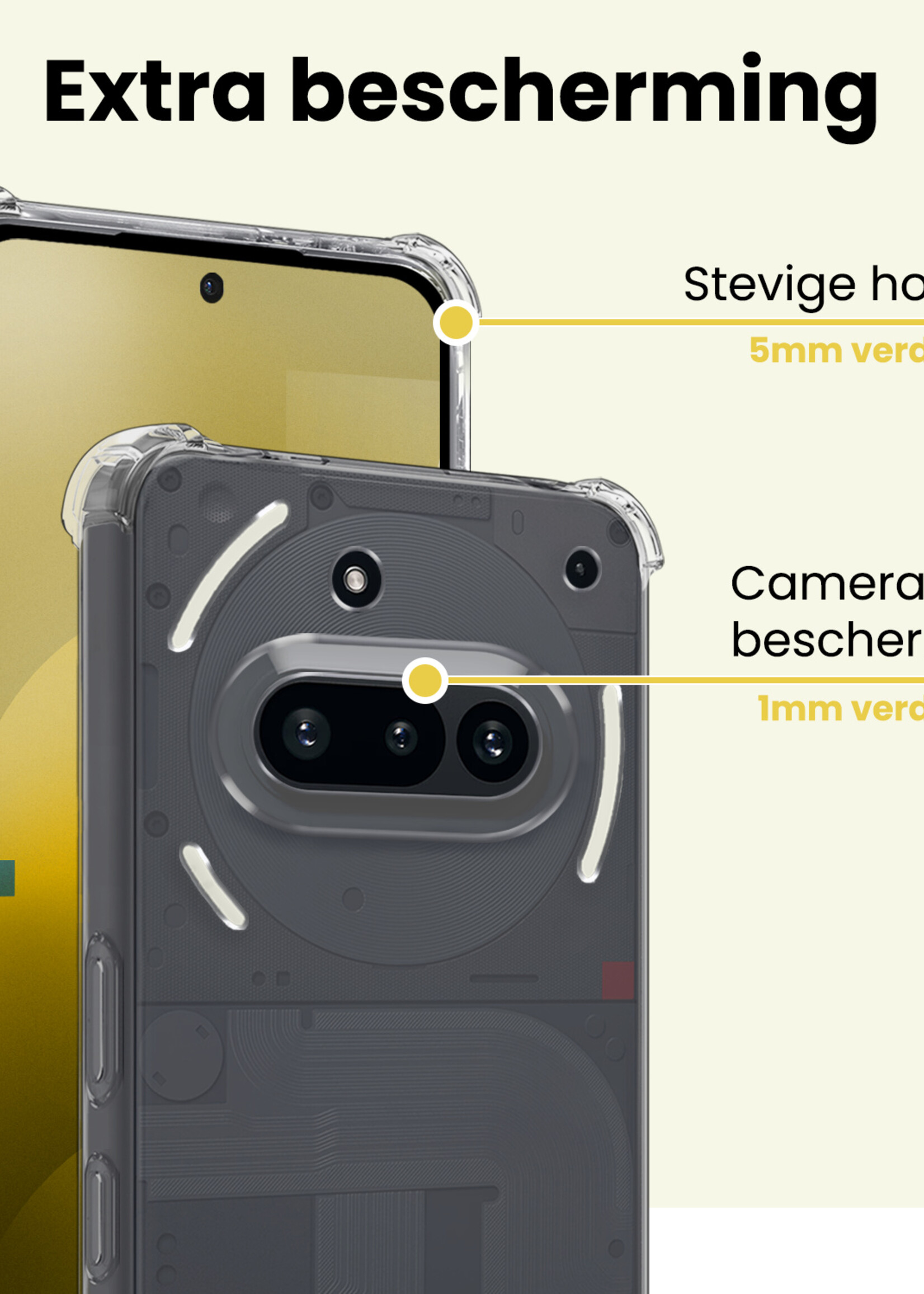 LUQ LUQ Nothing Phone (3a) Hoesje Shockproof Met Screenprotector