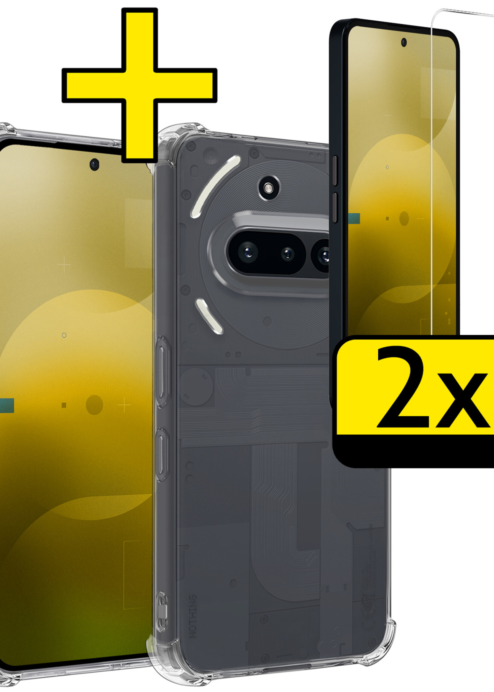 LUQ LUQ Nothing Phone (3a) Hoesje Shockproof Met 2x Screenprotector