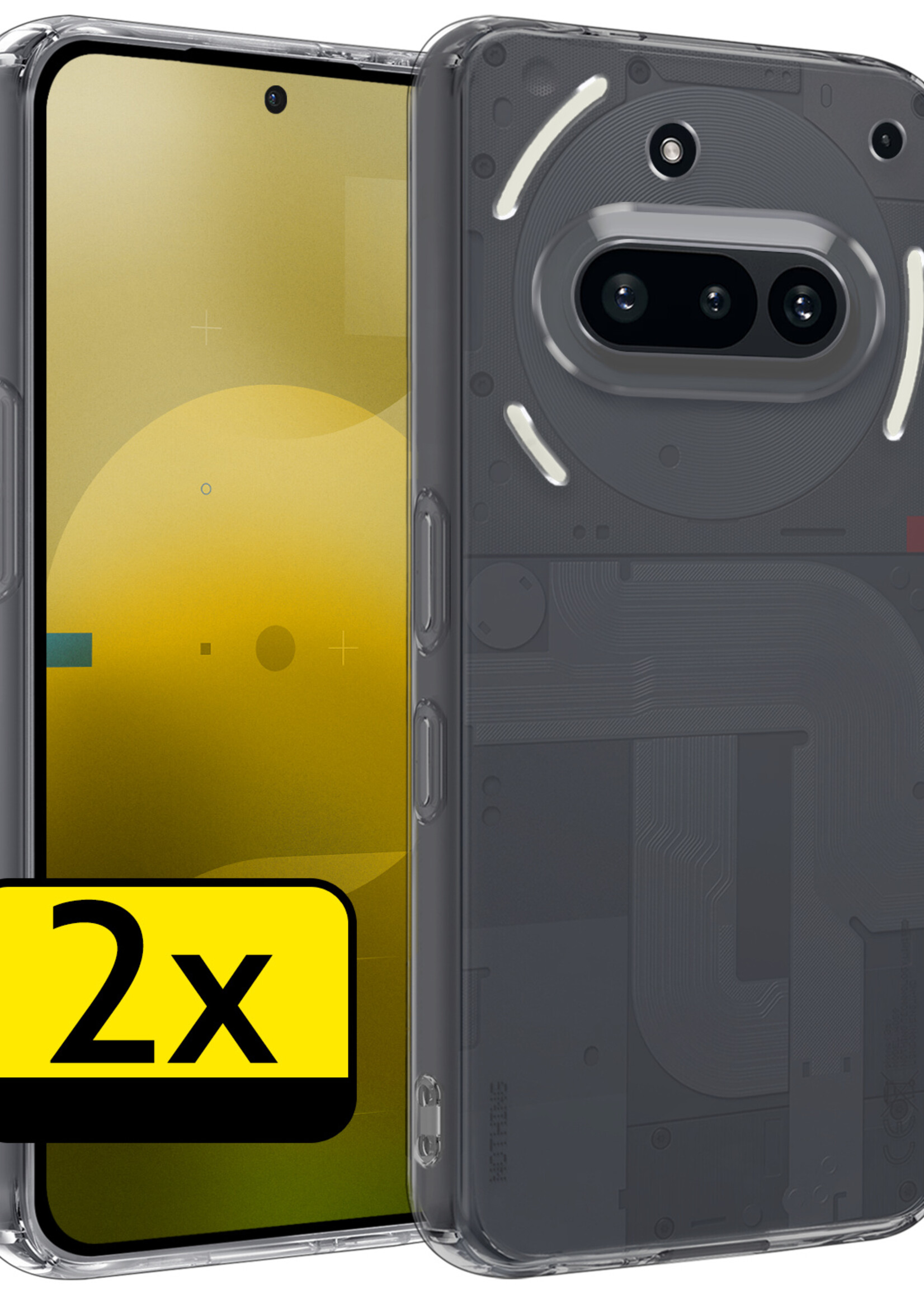 LUQ LUQ Nothing Phone (3a) Hoesje Siliconen - Transparant - 2 PACK