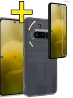 LUQ LUQ Nothing Phone (3a) Hoesje Siliconen Met Screenprotector - Transparant