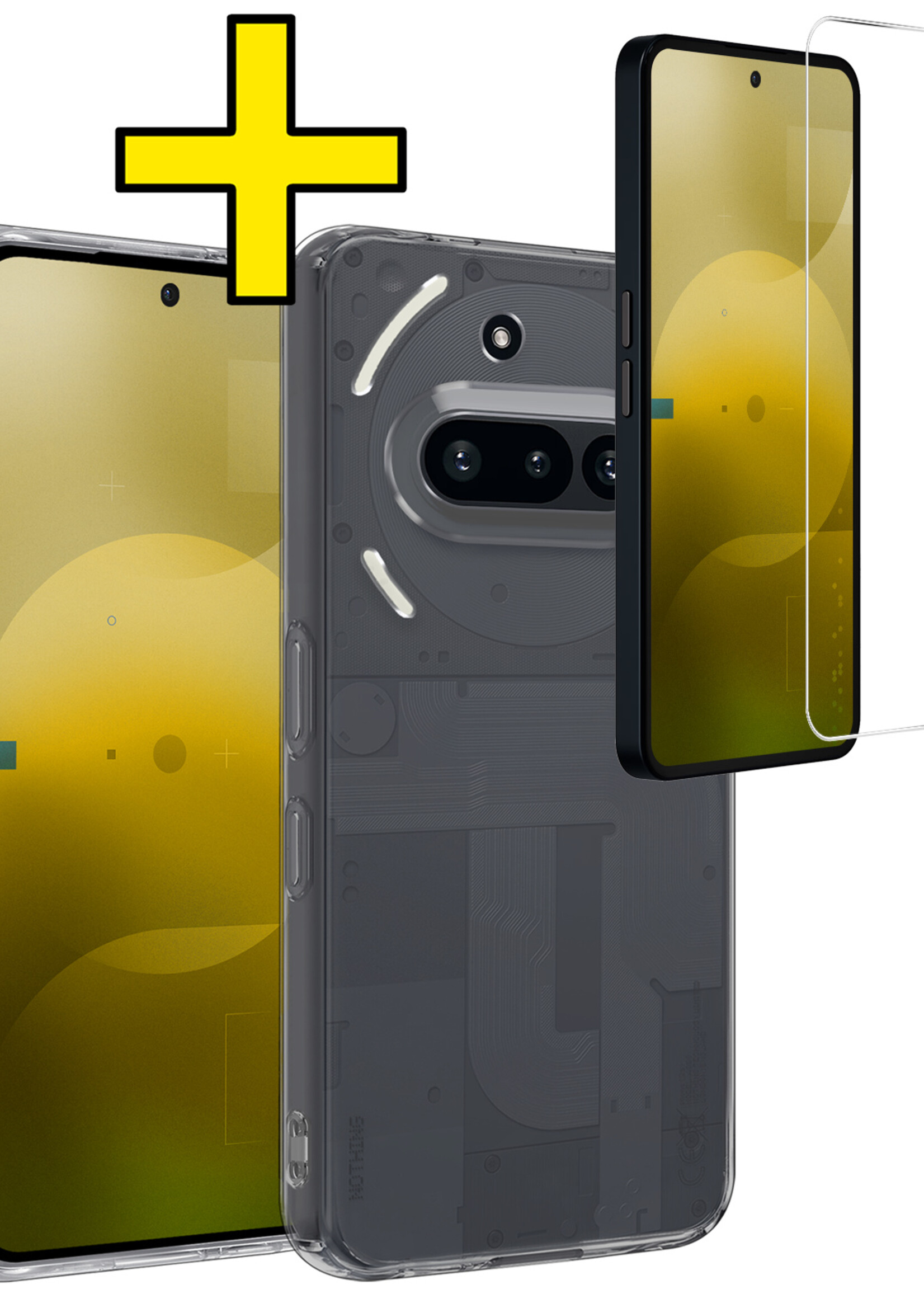 LUQ LUQ Nothing Phone (3a) Hoesje Siliconen Met Screenprotector - Transparant