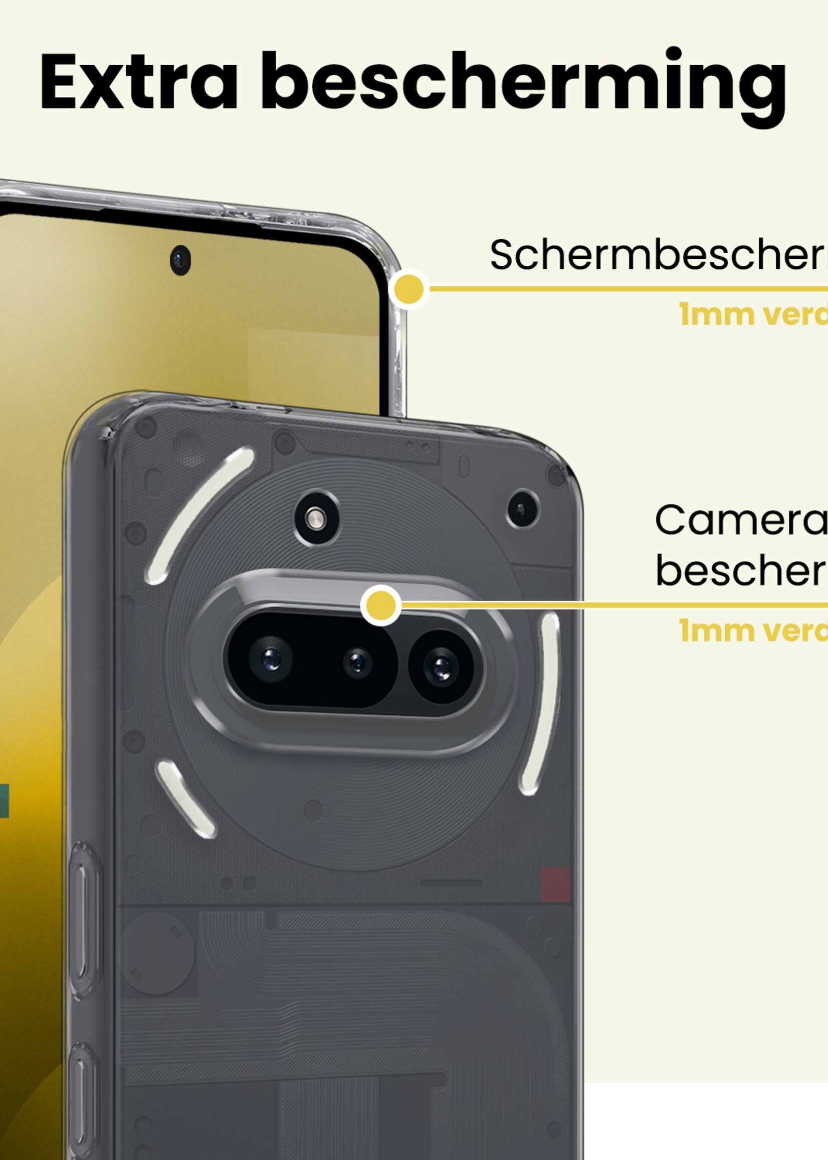 LUQ LUQ Nothing Phone (3a) Hoesje Siliconen Met Screenprotector - Transparant