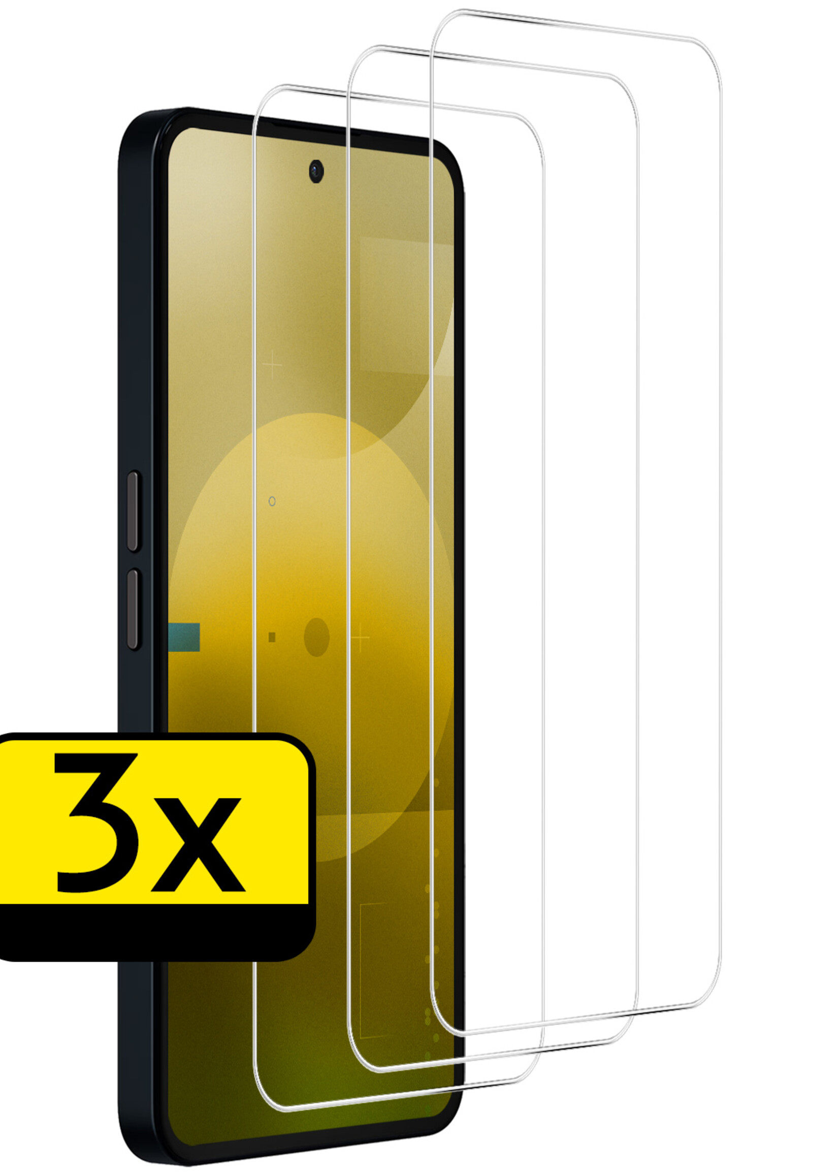 LUQ LUQ Nothing Phone (3a) Pro Screenprotector Glas  - 3 PACK
