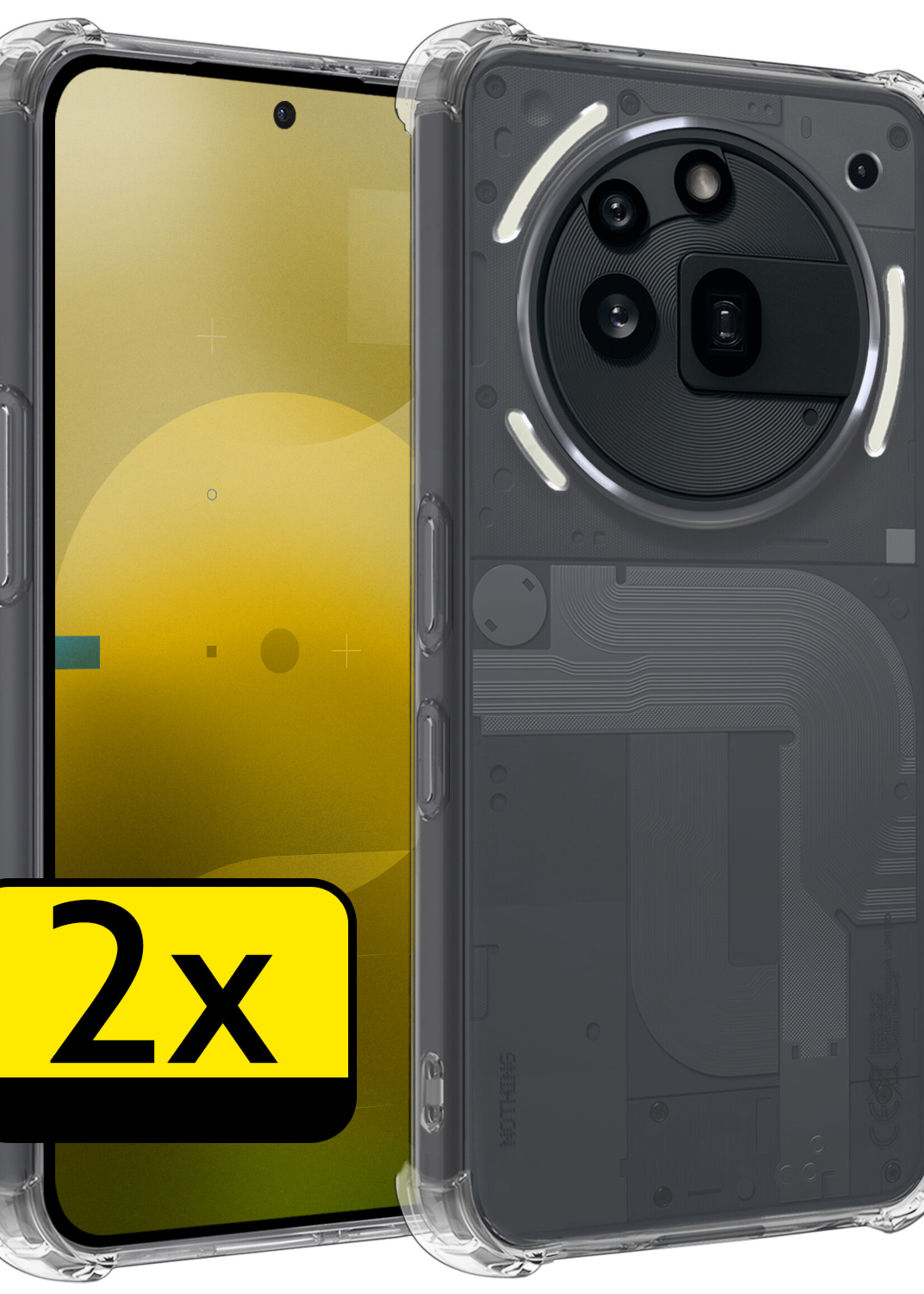 LUQ LUQ Nothing Phone (3a) Pro Hoesje Shockproof - Transparant - 2 PACK