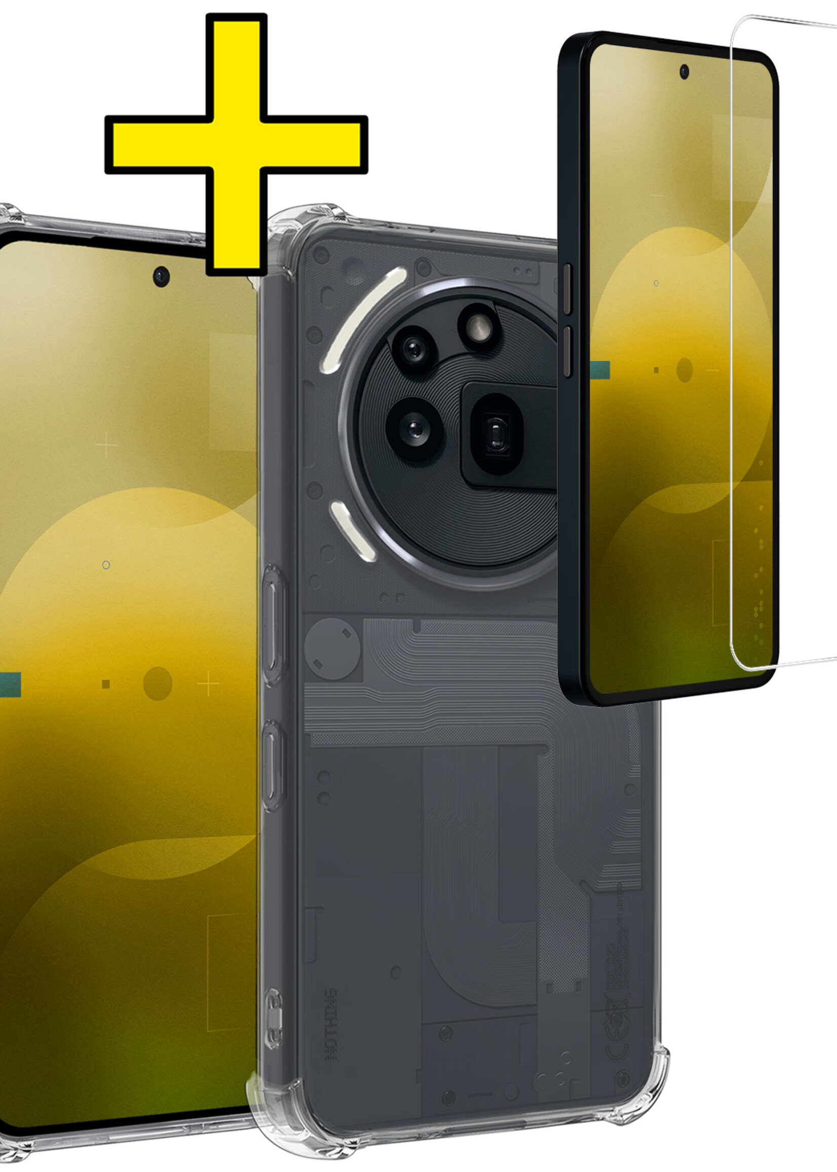 LUQ LUQ Nothing Phone (3a) Pro Hoesje Shockproof Met Screenprotector