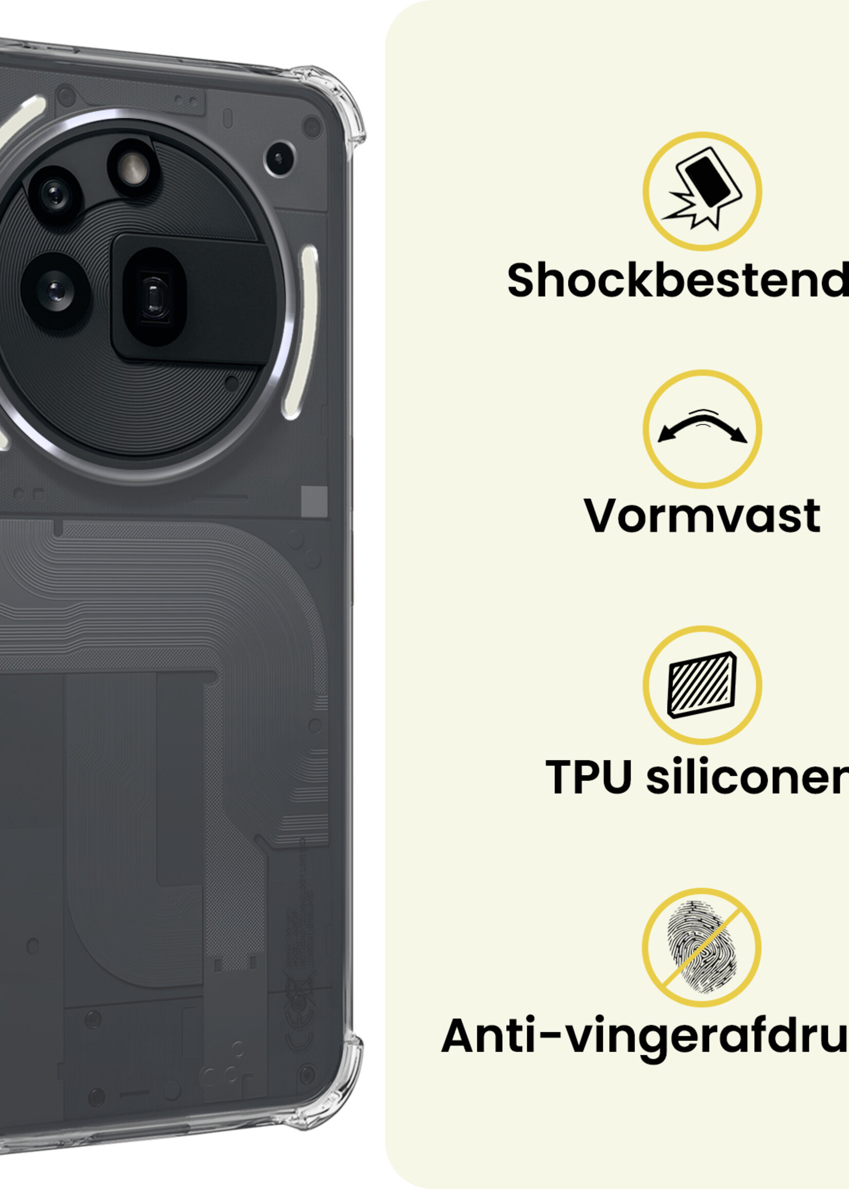 LUQ LUQ Nothing Phone (3a) Pro Hoesje Shockproof Met 2x Screenprotector