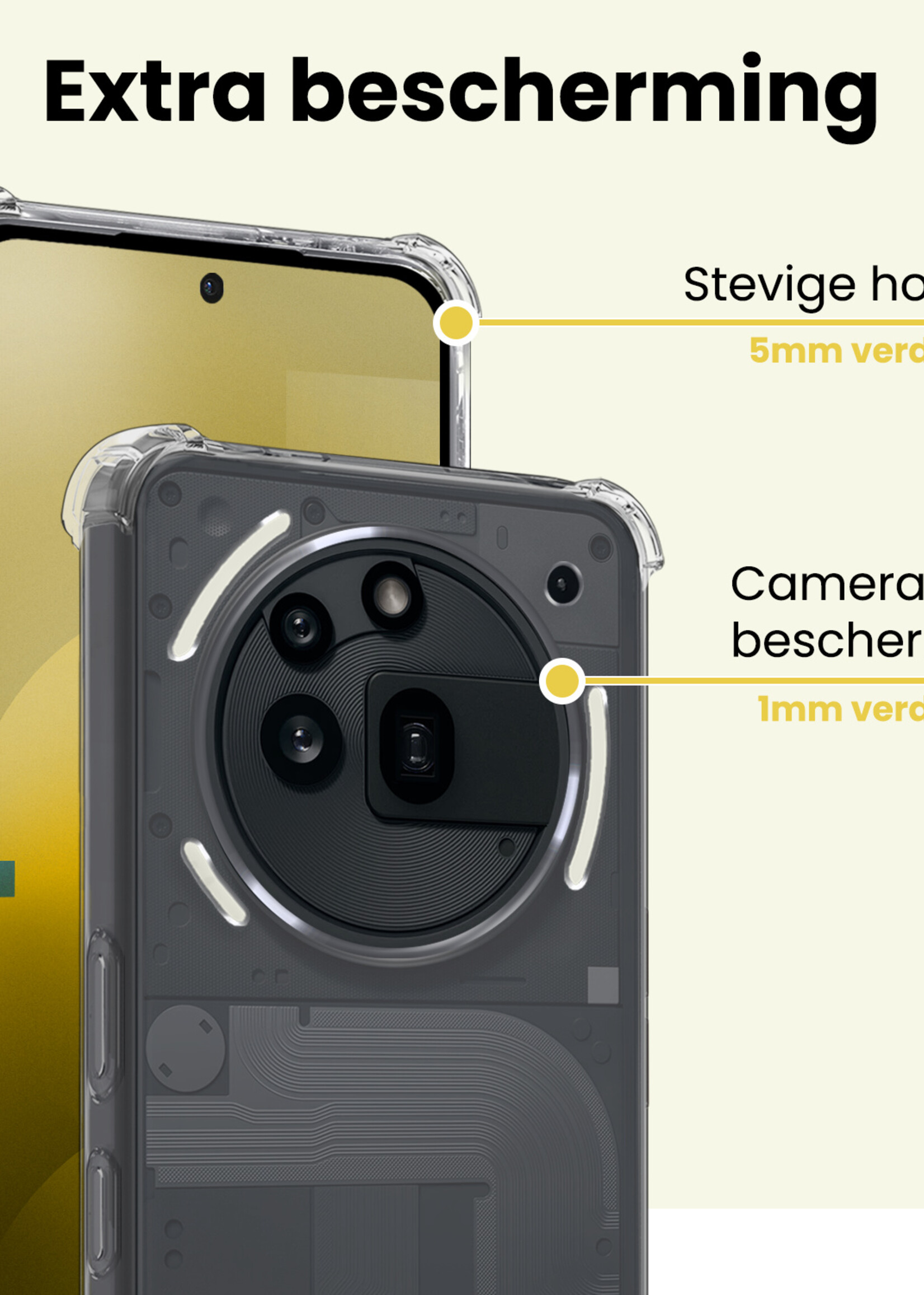 LUQ LUQ Nothing Phone (3a) Pro Hoesje Shockproof Met 2x Screenprotector