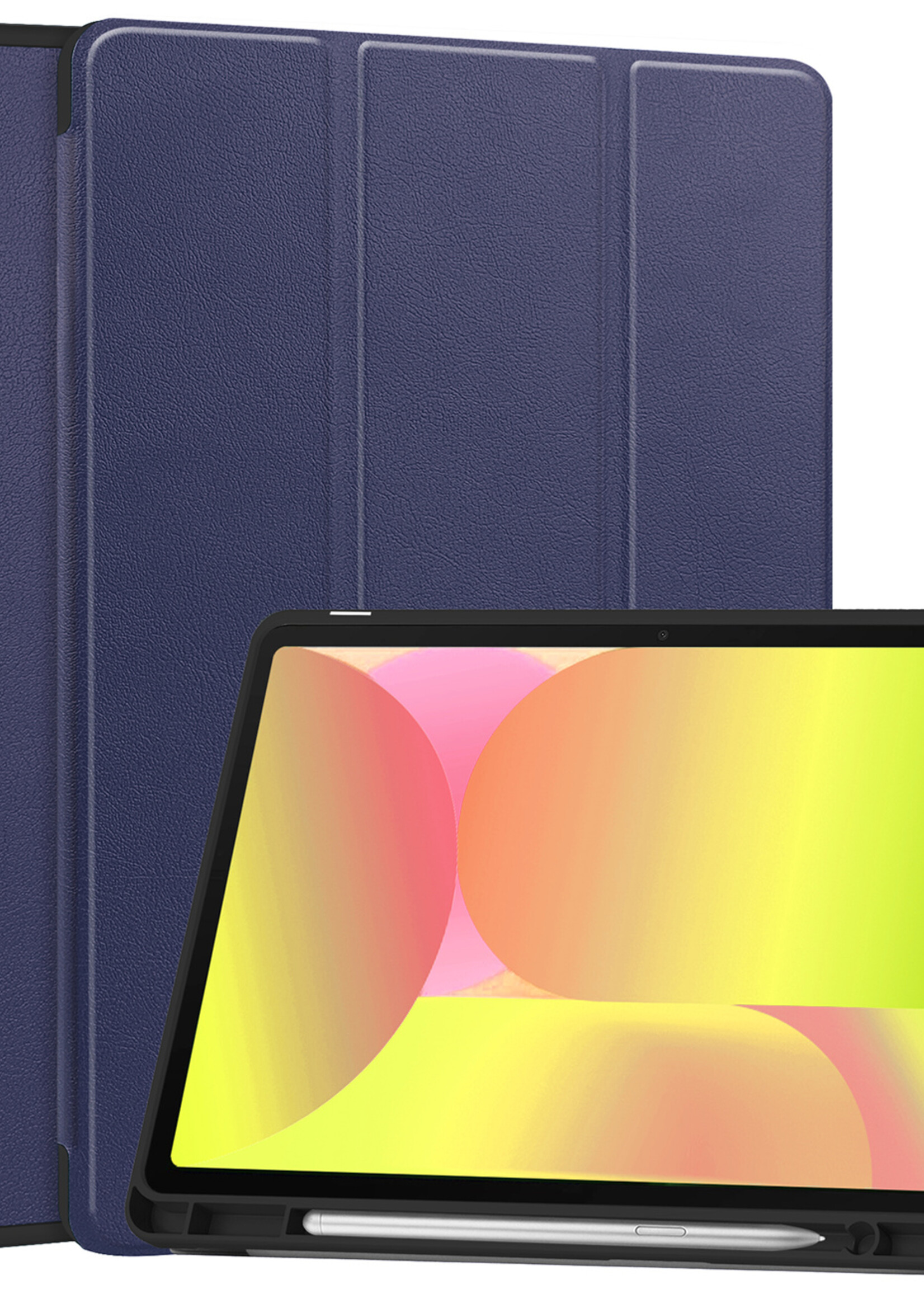 LUQ LUQ Samsung Galaxy Tab S10 FE Plus Hoesje Met Uitsparing S Pen - Donkerblauw