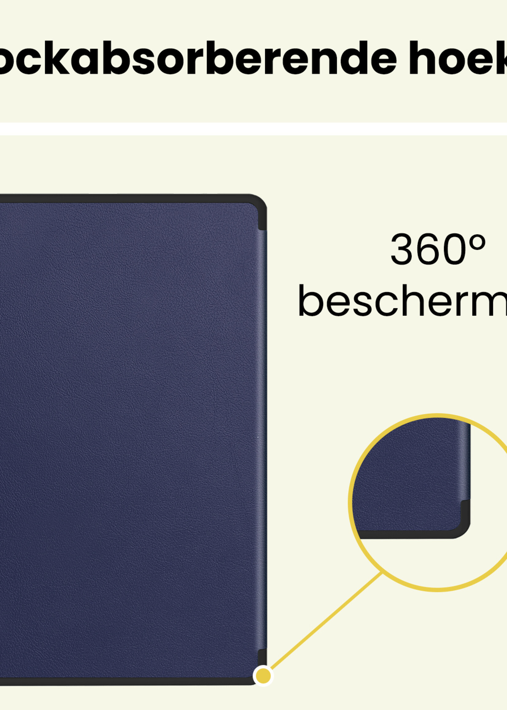 LUQ LUQ Samsung Galaxy Tab S10 FE Plus Hoesje Met Uitsparing S Pen - Donkerblauw