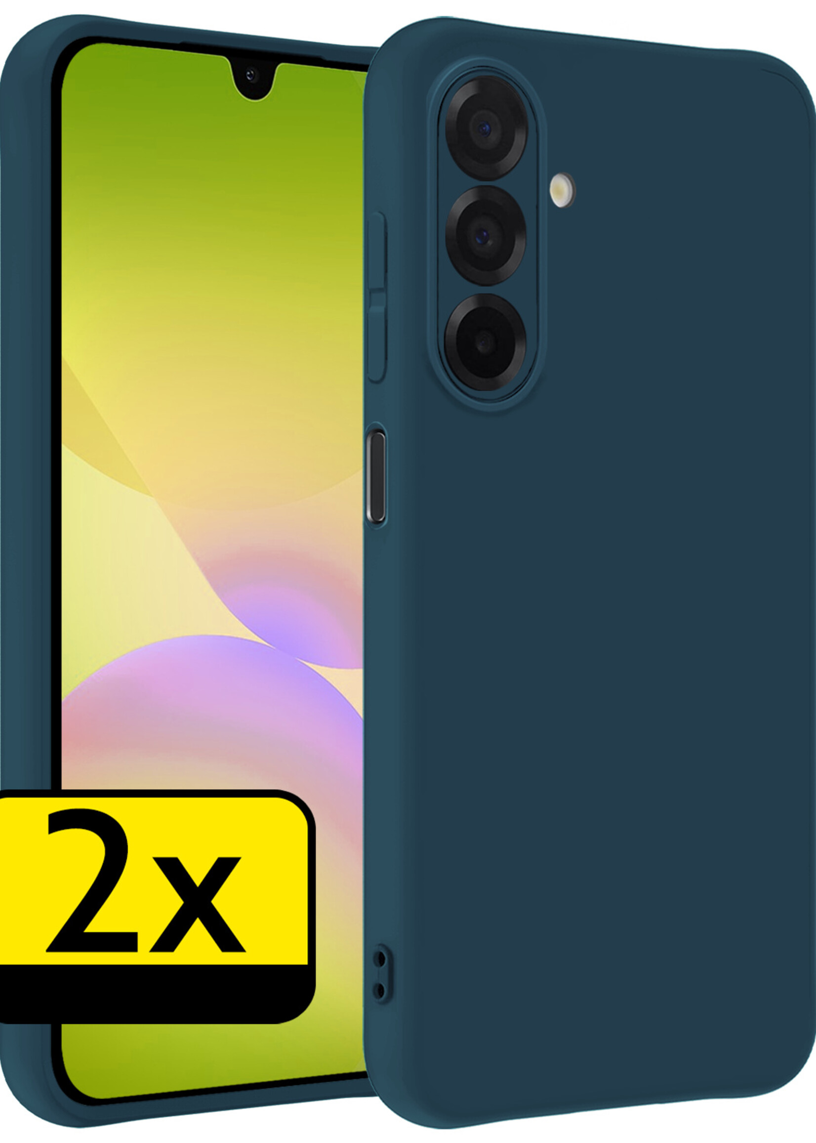 LUQ LUQ Samsung Galaxy A26 Hoesje Siliconen - Donkerblauw - 2 PACK