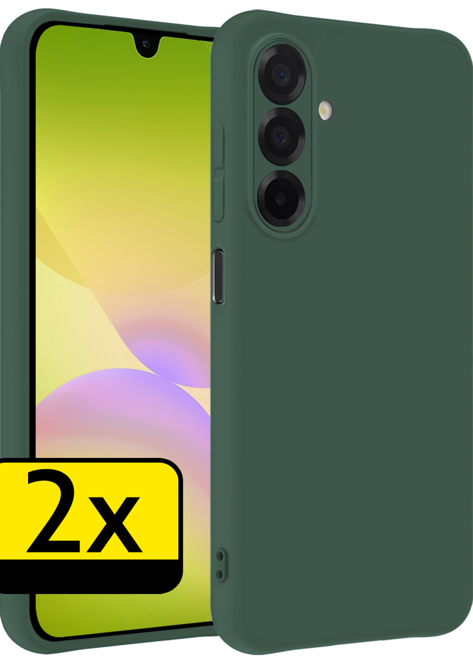 LUQ LUQ Samsung Galaxy A26 Hoesje Siliconen - Donkergroen - 2 PACK