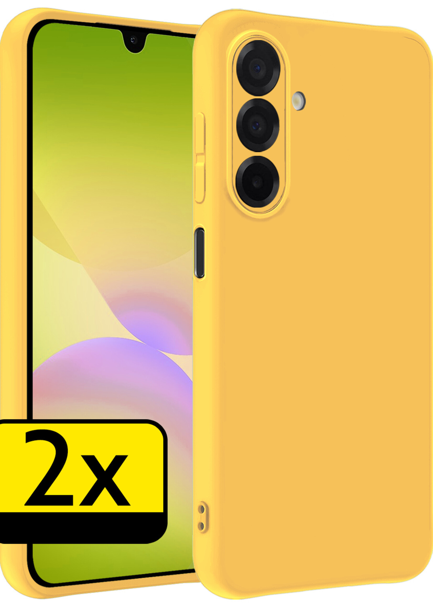 LUQ LUQ Samsung Galaxy A26 Hoesje Siliconen - Geel - 2 PACK