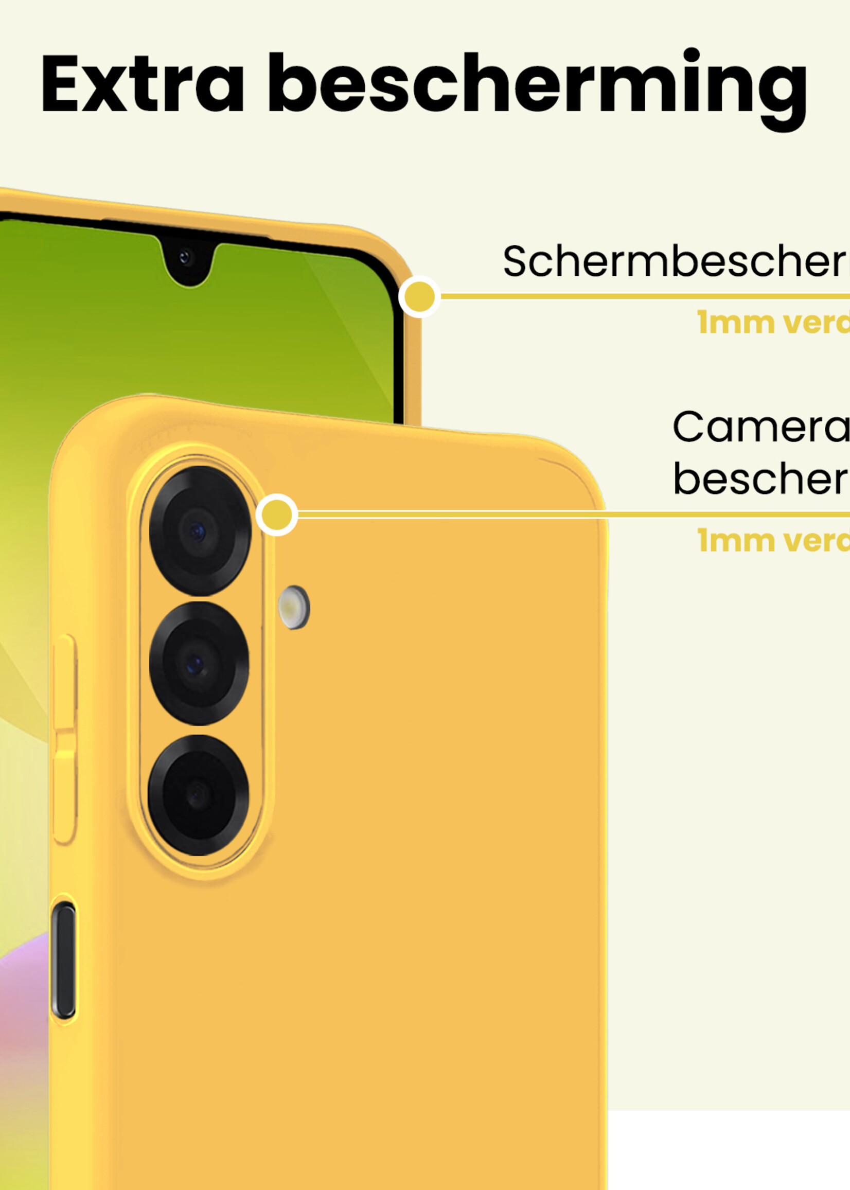 LUQ LUQ Samsung Galaxy A26 Hoesje Siliconen - Geel - 2 PACK