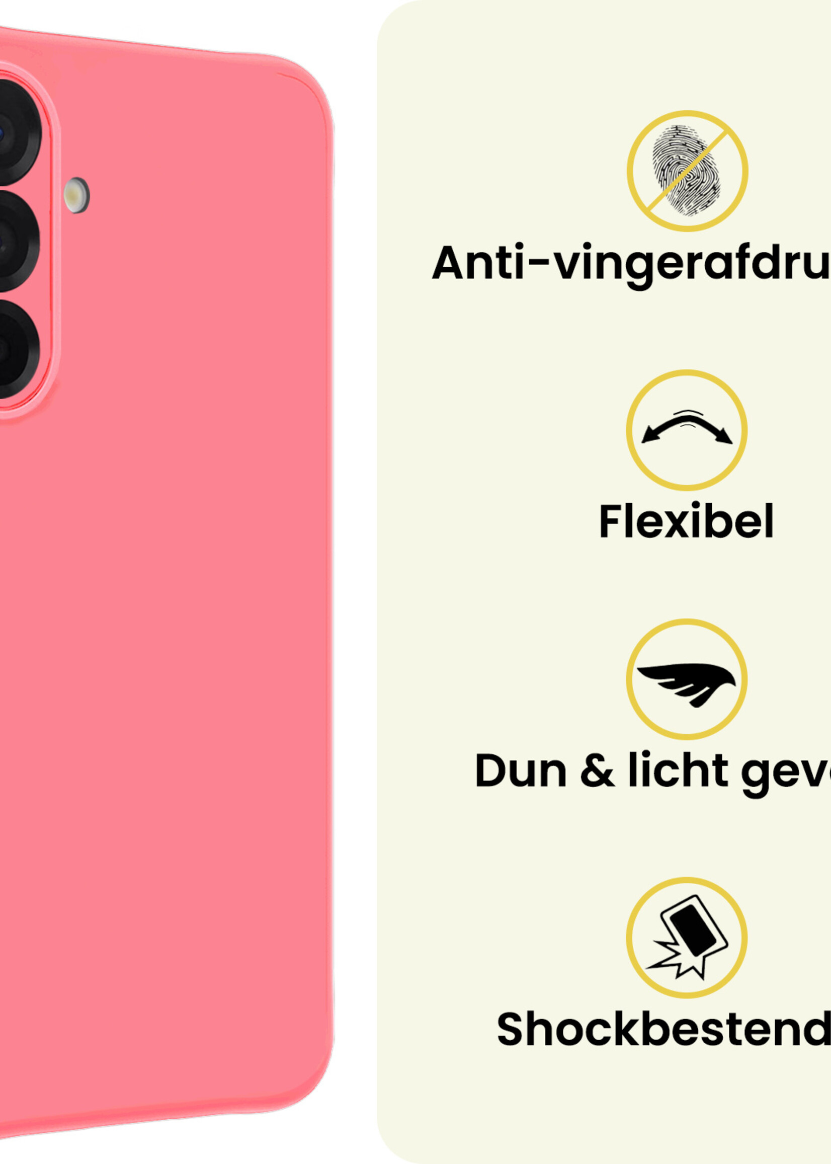 LUQ LUQ Samsung Galaxy A26 Hoesje Siliconen - Lichtroze - 2 PACK