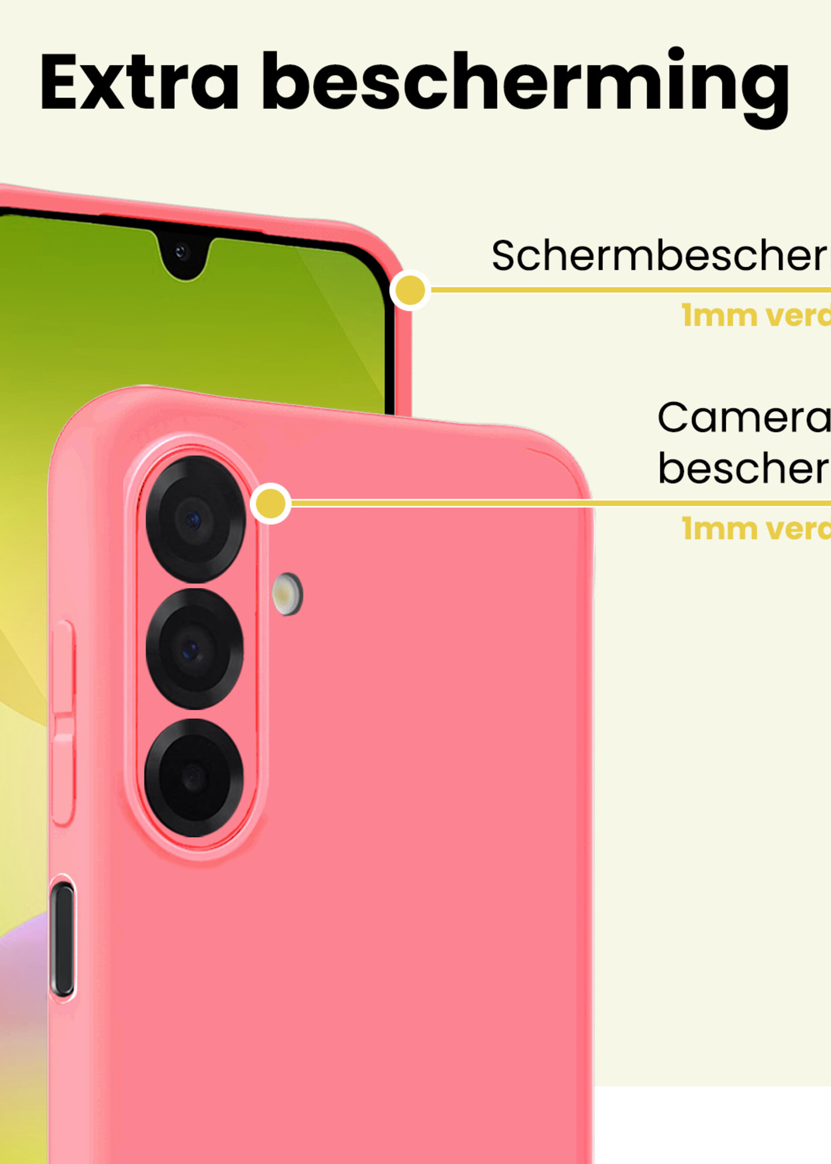 LUQ LUQ Samsung Galaxy A26 Hoesje Siliconen - Lichtroze - 2 PACK