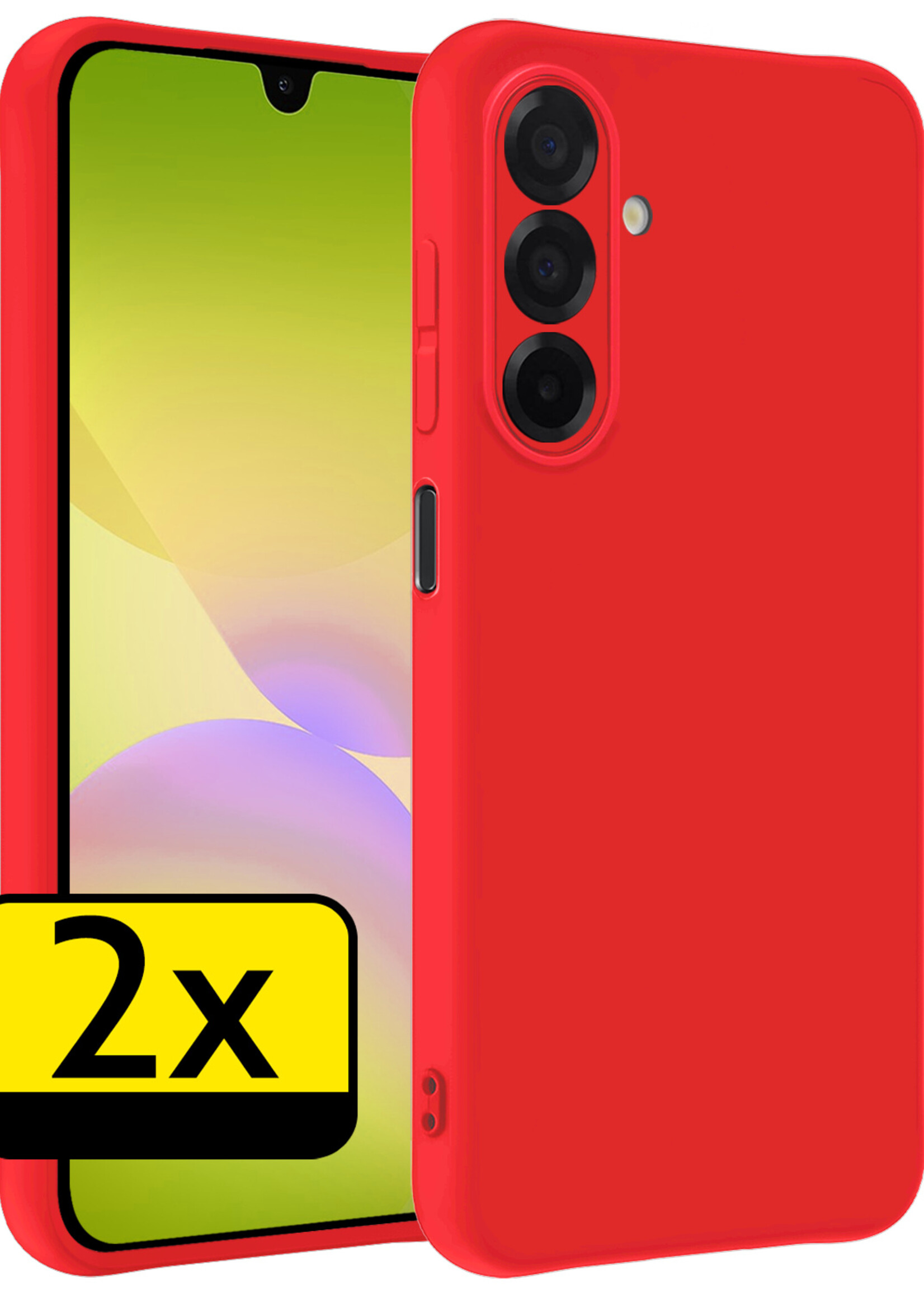 LUQ LUQ Samsung Galaxy A26 Hoesje Siliconen - Rood - 2 PACK