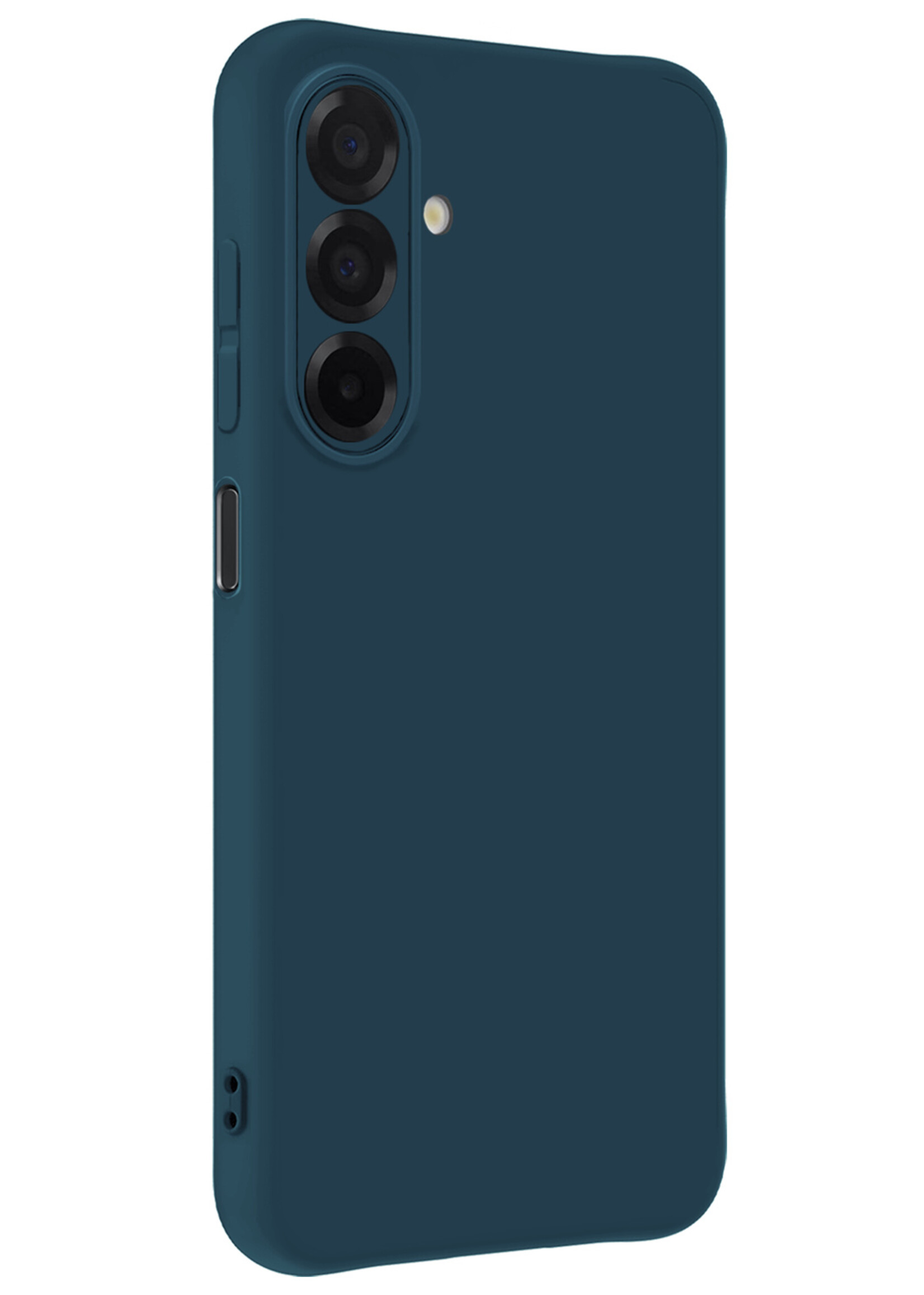 LUQ LUQ Samsung Galaxy A26 Hoesje Siliconen Met Screenprotector - Donkerblauw