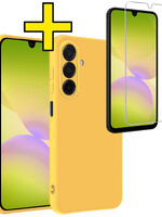 LUQ LUQ Samsung Galaxy A26 Hoesje Siliconen Met Screenprotector - Geel