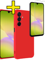 LUQ LUQ Samsung Galaxy A26 Hoesje Siliconen Met Screenprotector - Rood