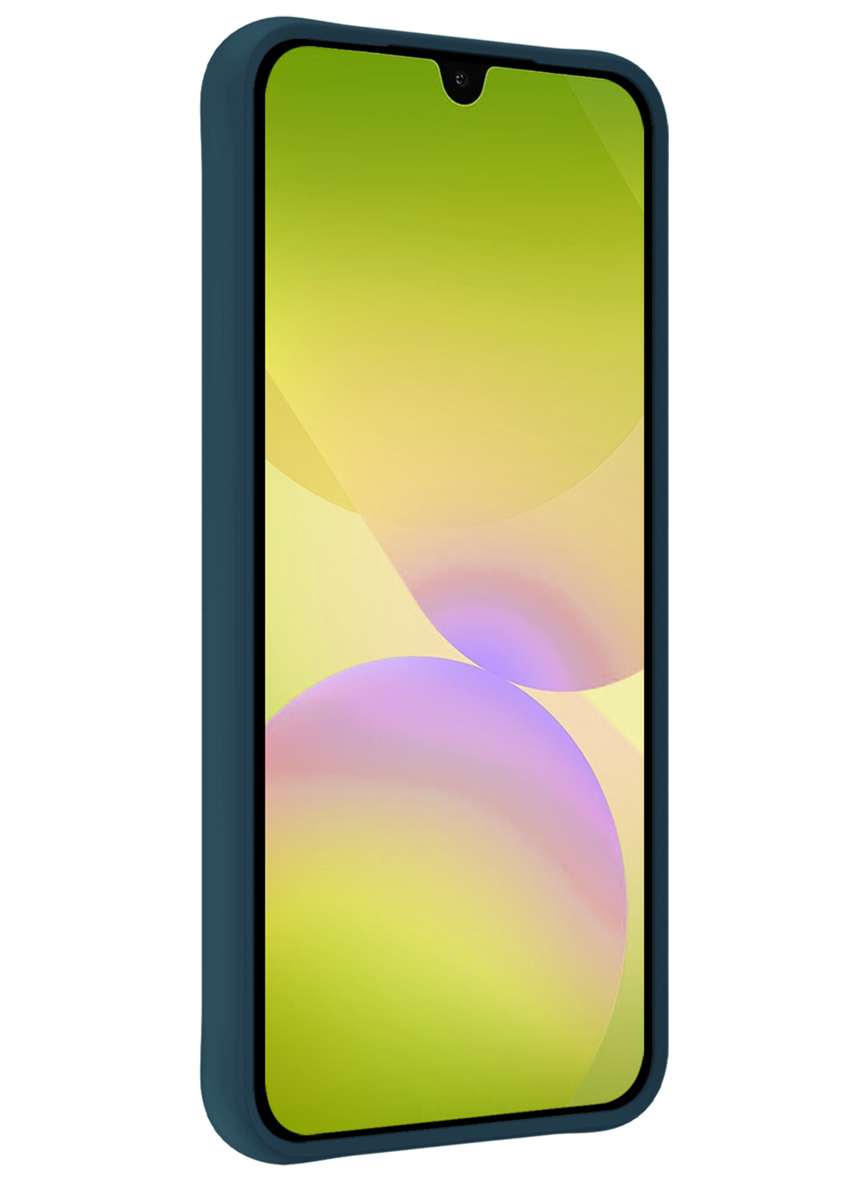 LUQ LUQ Samsung Galaxy A26 Hoesje Siliconen Met 2x Screenprotector - Donkerblauw