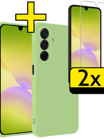 LUQ LUQ Samsung Galaxy A26 Hoesje Siliconen Met 2x Screenprotector - Groen