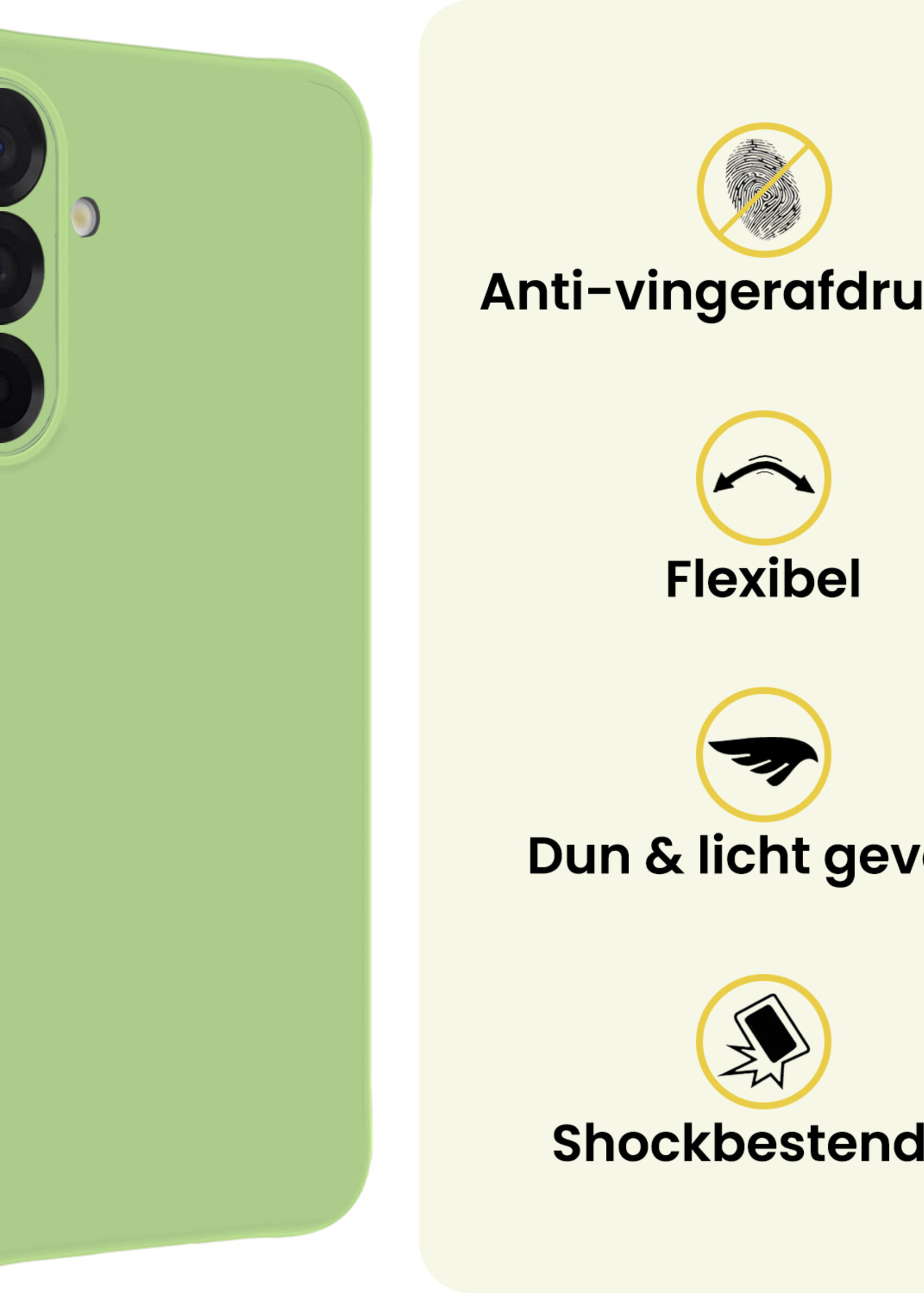 LUQ LUQ Samsung Galaxy A26 Hoesje Siliconen Met 2x Screenprotector - Groen