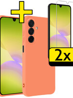 LUQ LUQ Samsung Galaxy A26 Hoesje Siliconen Met 2x Screenprotector - Perzik