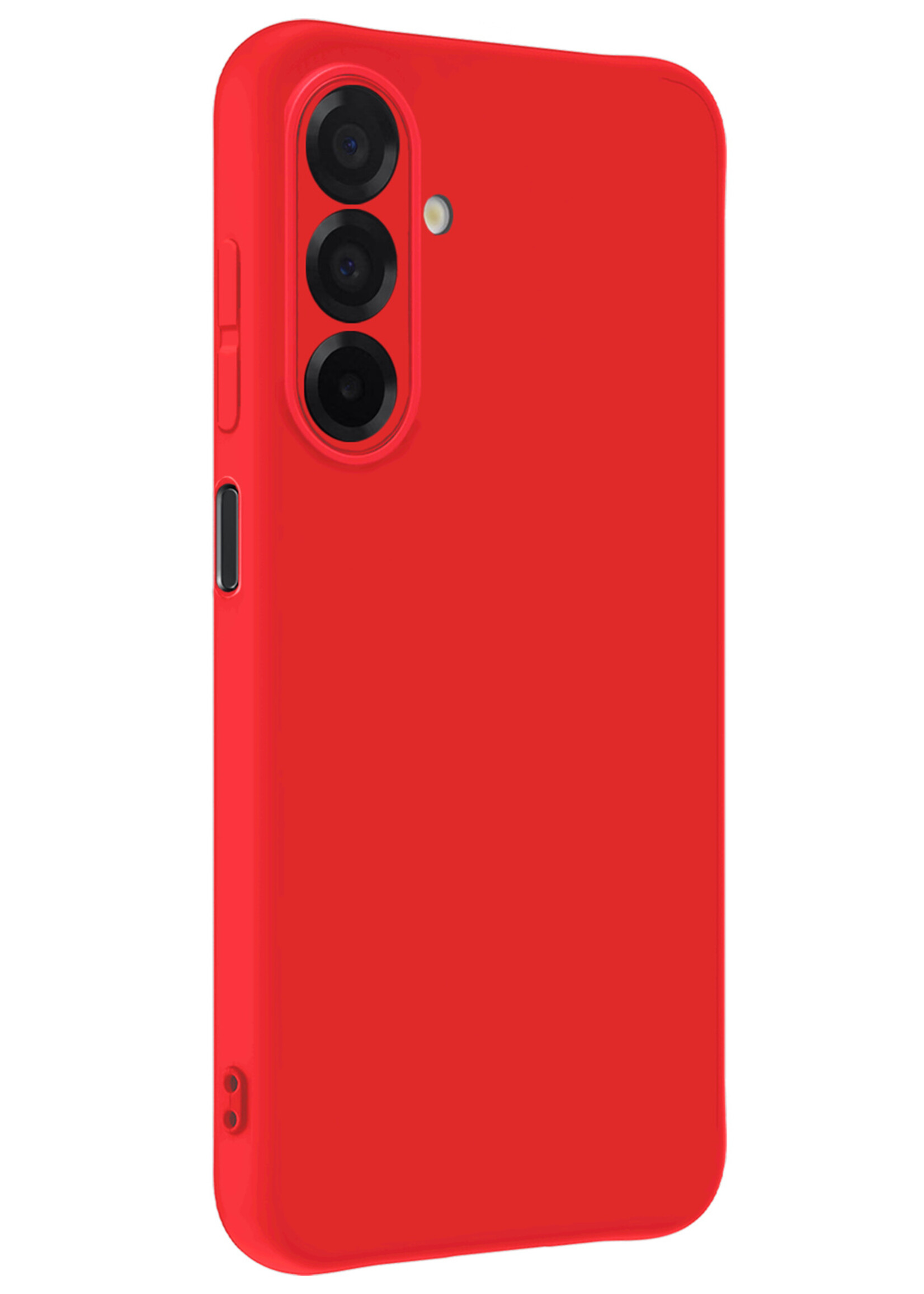 LUQ LUQ Samsung Galaxy A26 Hoesje Siliconen Met 2x Screenprotector - Rood