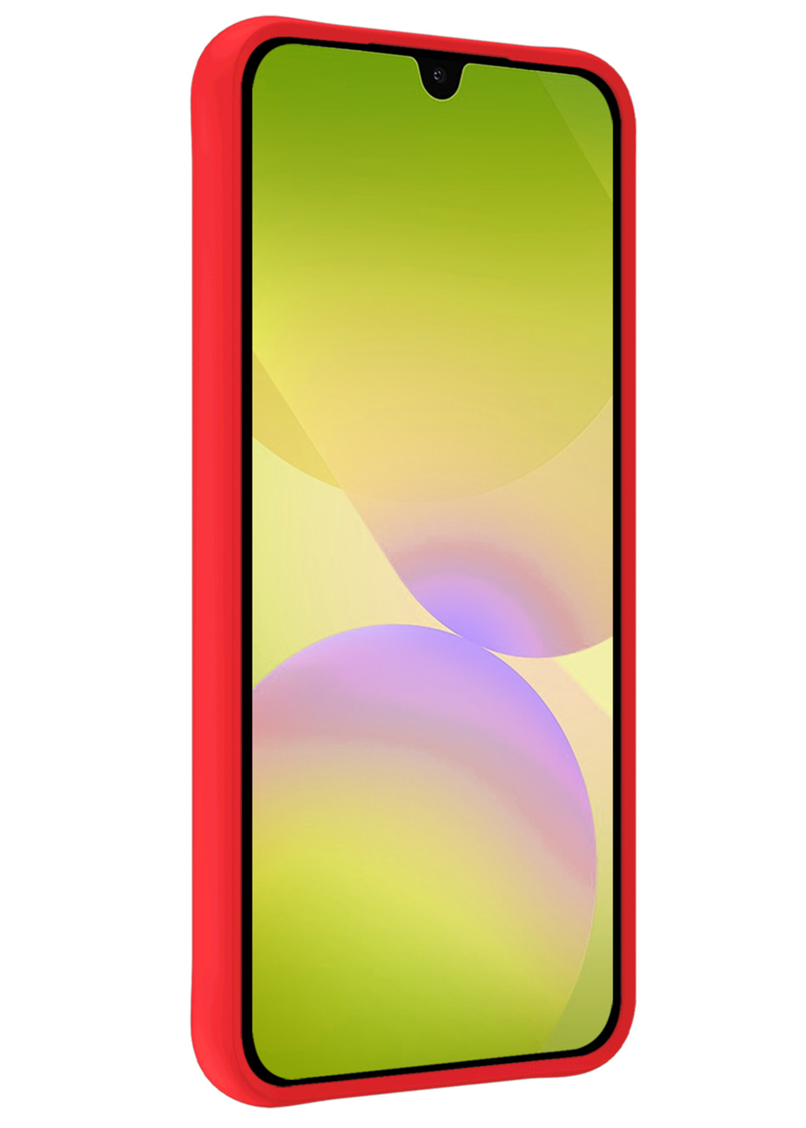 LUQ LUQ Samsung Galaxy A26 Hoesje Siliconen Met 2x Screenprotector - Rood