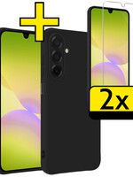 LUQ LUQ Samsung Galaxy A26 Hoesje Siliconen Met 2x Screenprotector - Zwart