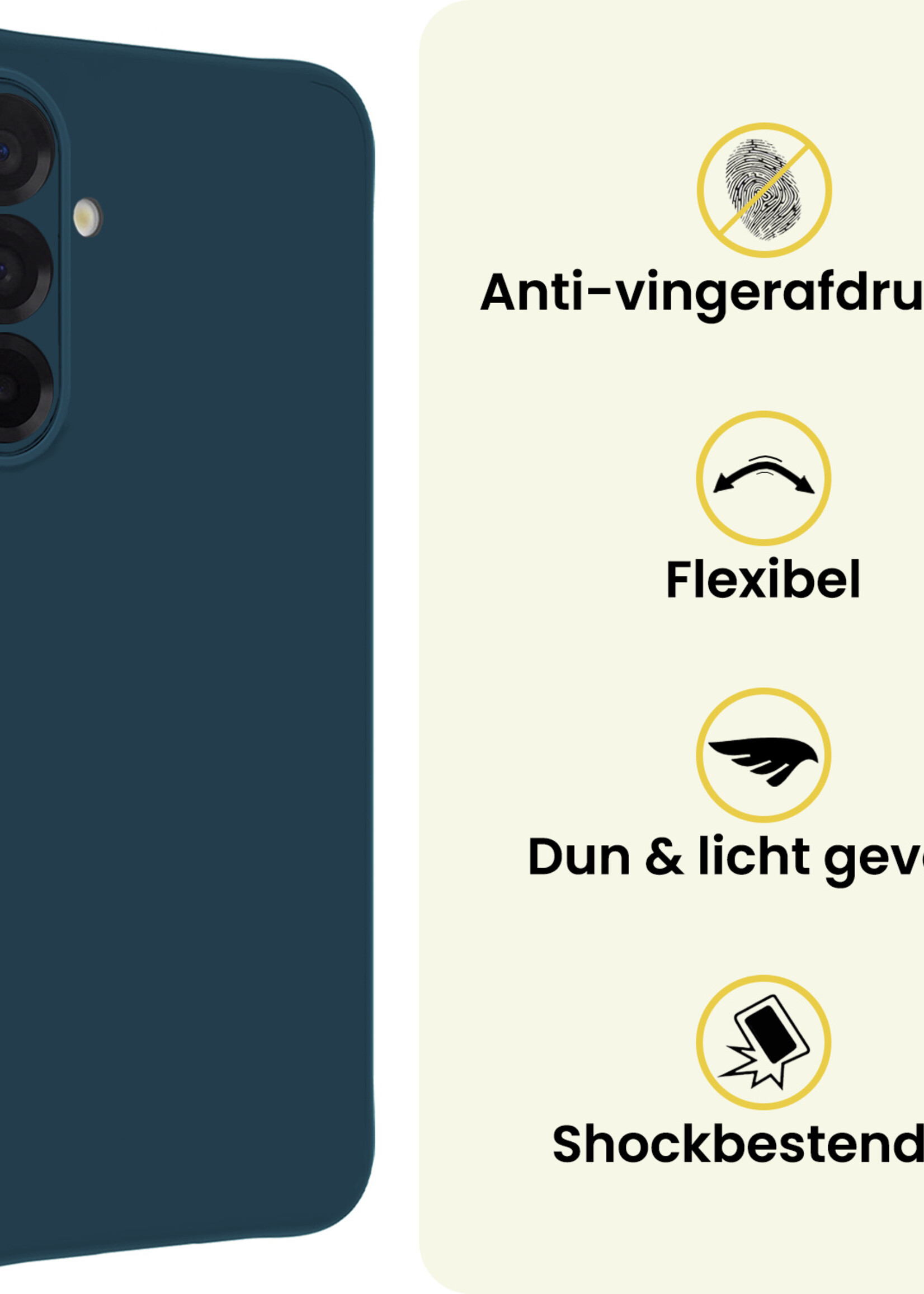 LUQ LUQ Samsung Galaxy A36 Hoesje Siliconen - Donkerblauw