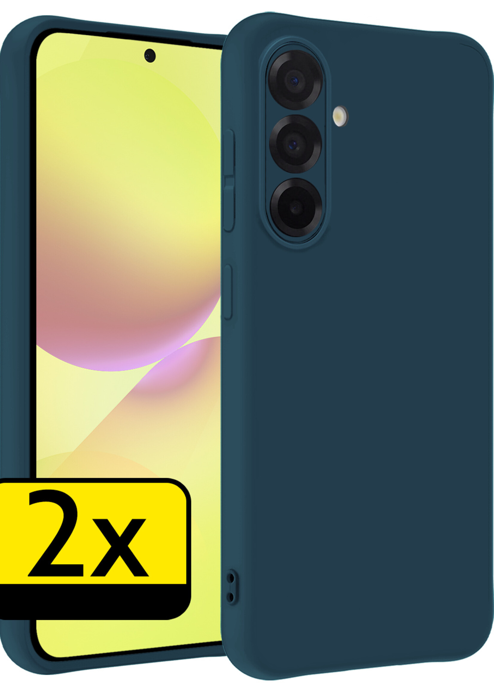 LUQ LUQ Samsung Galaxy A36 Hoesje Siliconen - Donkerblauw - 2 PACK