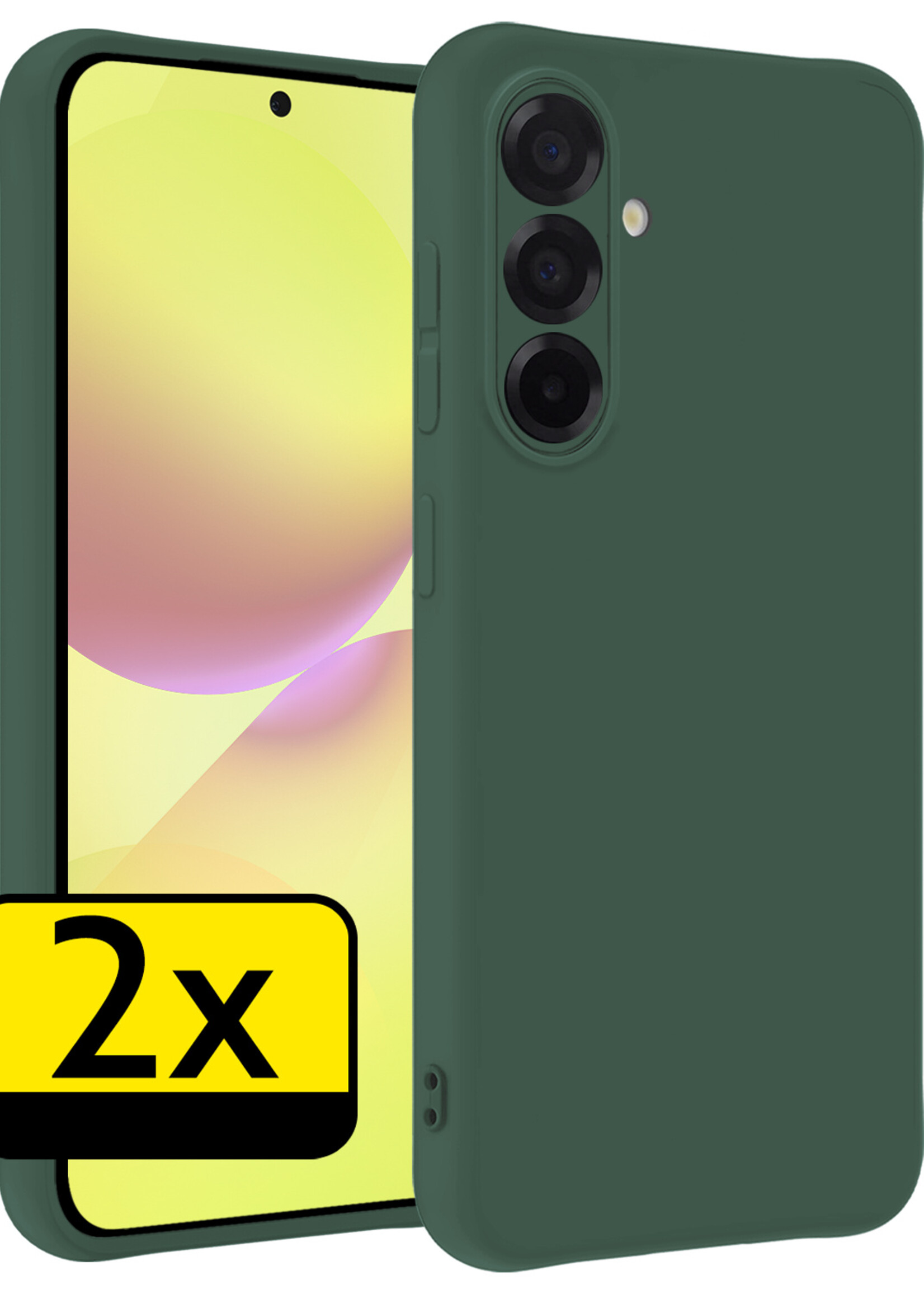 LUQ LUQ Samsung Galaxy A36 Hoesje Siliconen - Donkergroen - 2 PACK