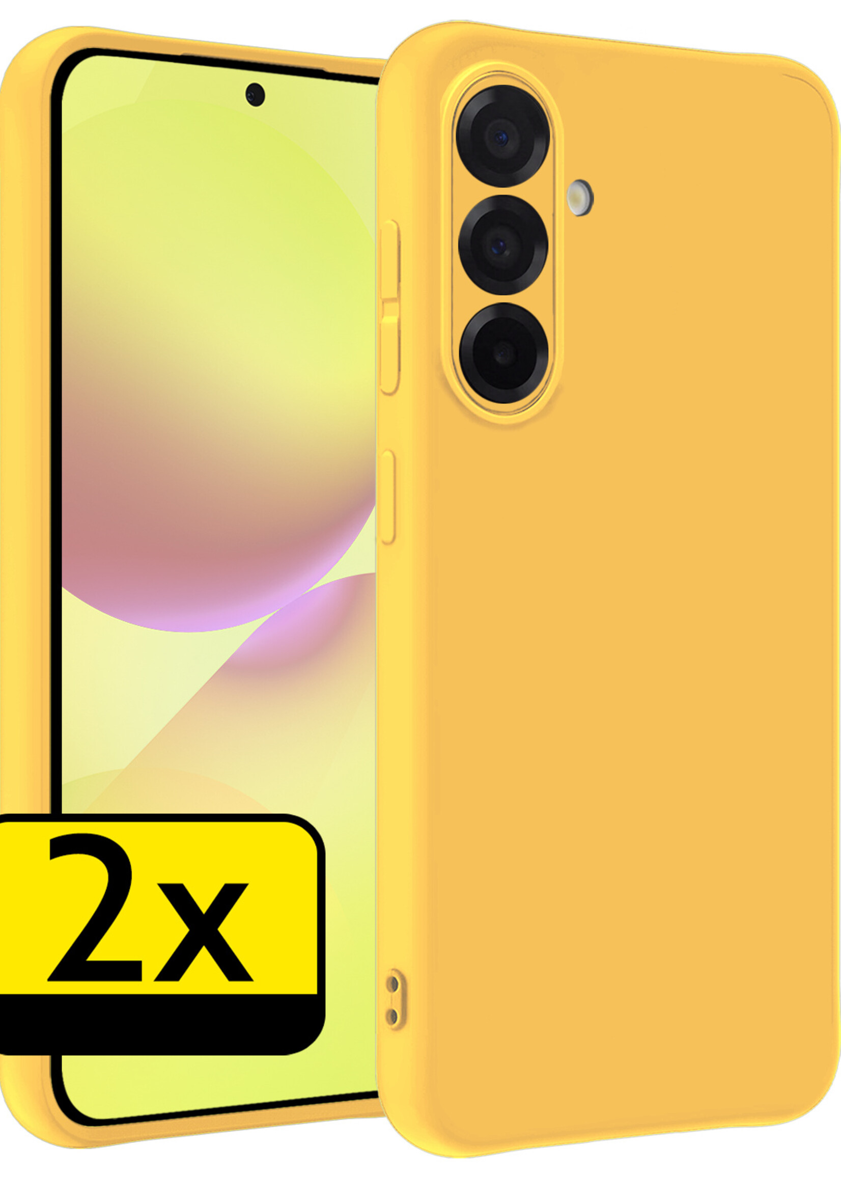 LUQ LUQ Samsung Galaxy A36 Hoesje Siliconen - Geel - 2 PACK