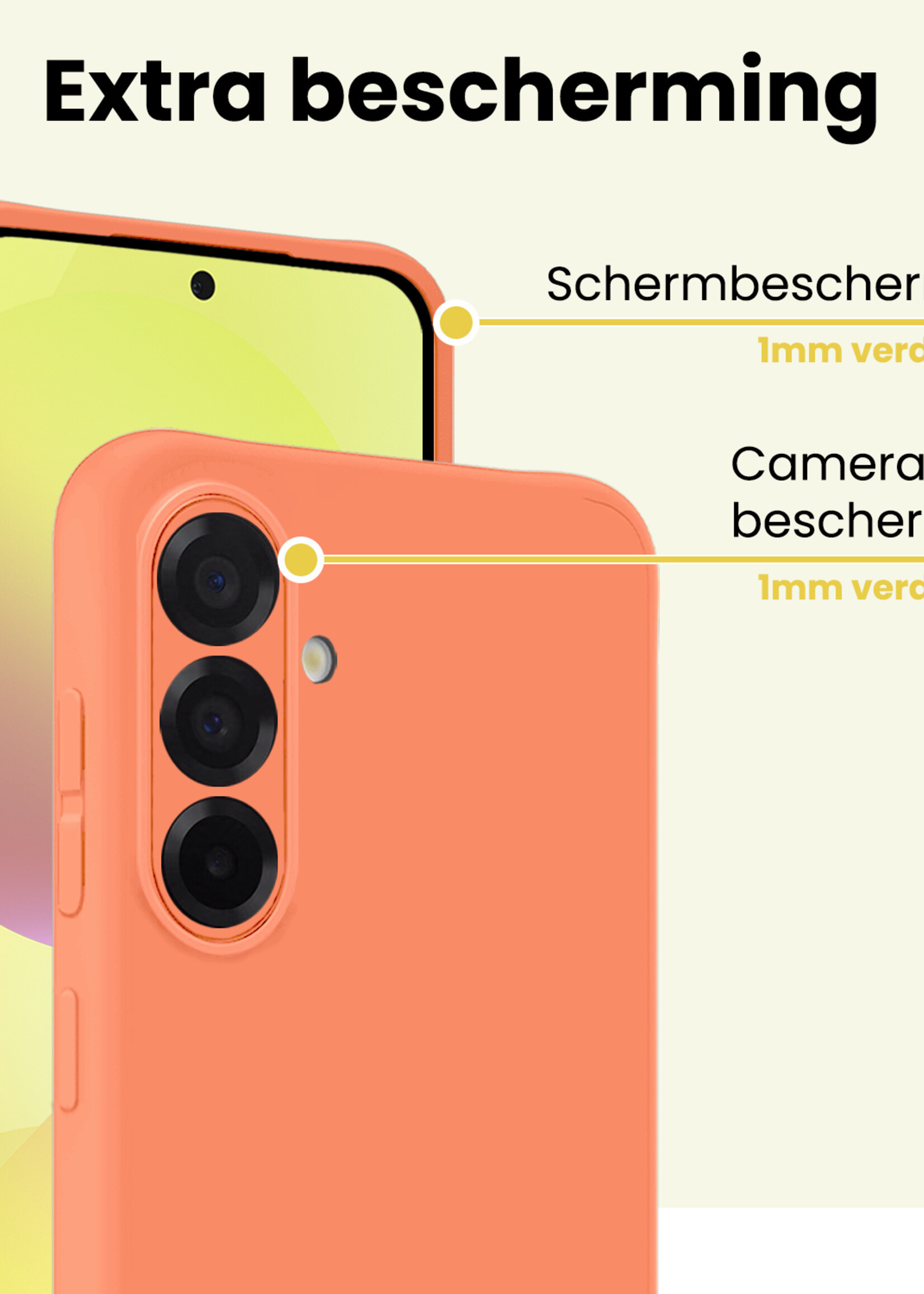 LUQ LUQ Samsung Galaxy A36 Hoesje Siliconen - Perzik - 2 PACK