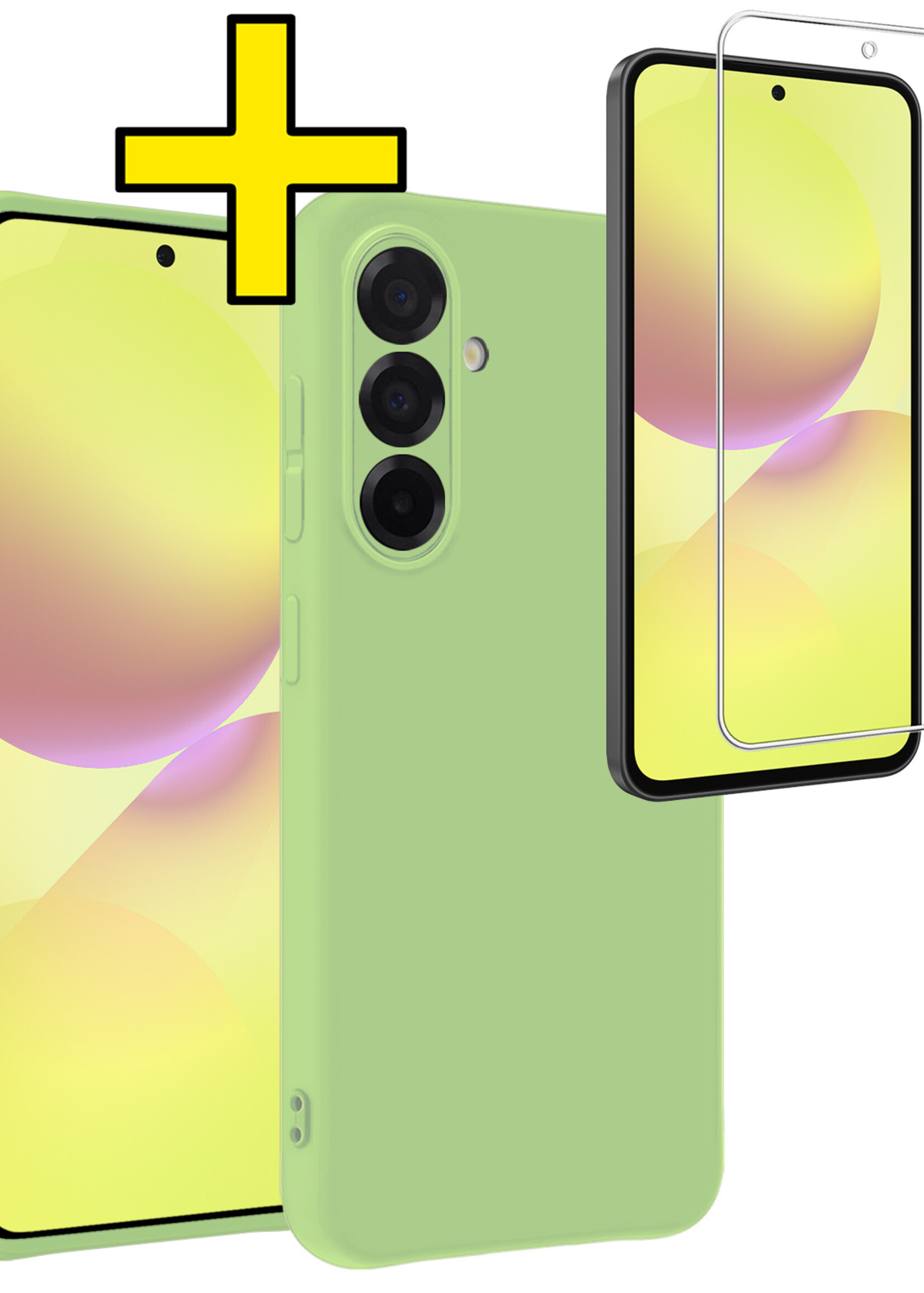 LUQ LUQ Samsung Galaxy A36 Hoesje Siliconen Met Screenprotector - Groen