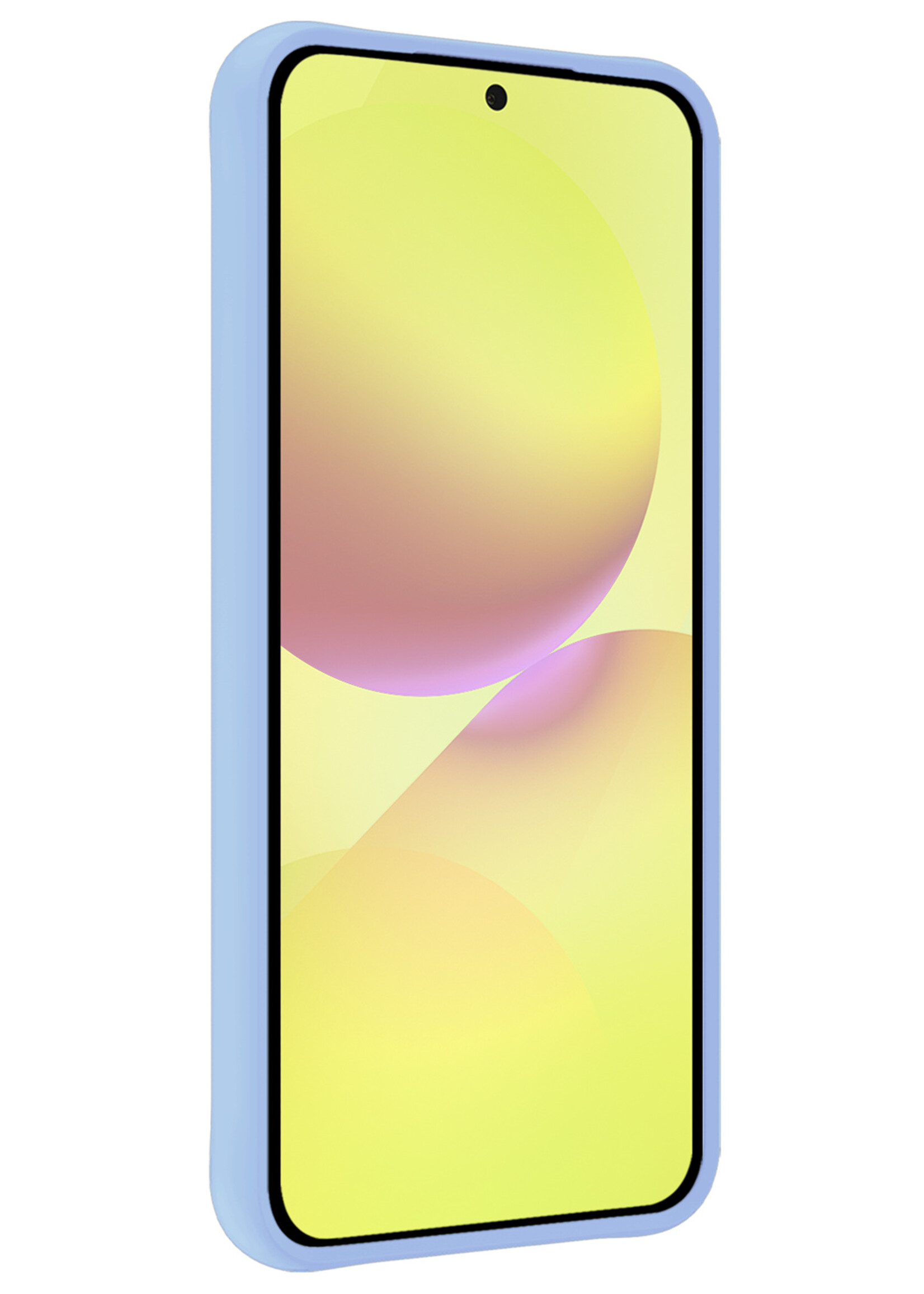 LUQ LUQ Samsung Galaxy A36 Hoesje Siliconen Met Screenprotector - Lichtblauw