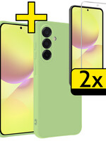LUQ LUQ Samsung Galaxy A36 Hoesje Siliconen Met 2x Screenprotector - Groen