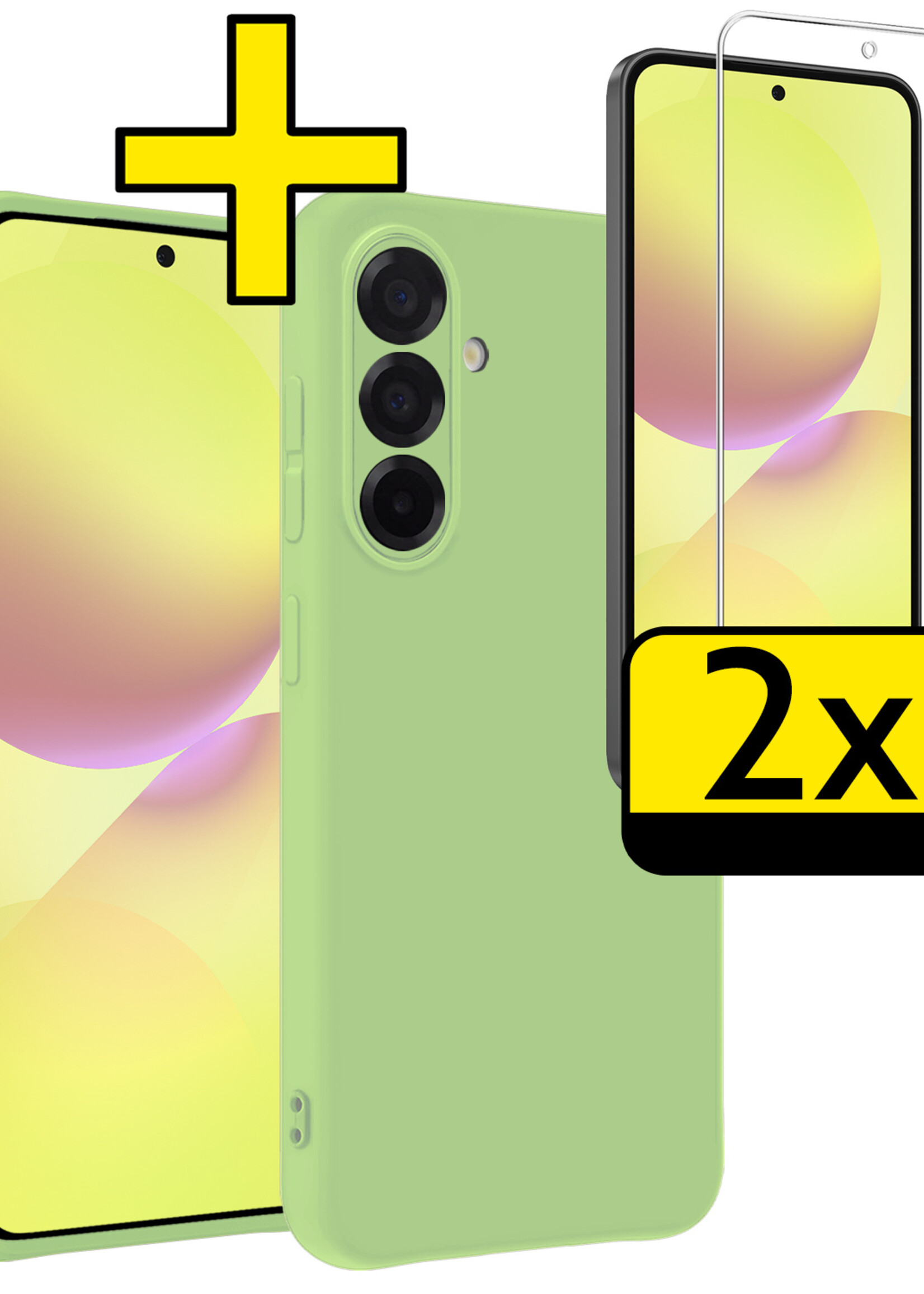 LUQ LUQ Samsung Galaxy A36 Hoesje Siliconen Met 2x Screenprotector - Groen