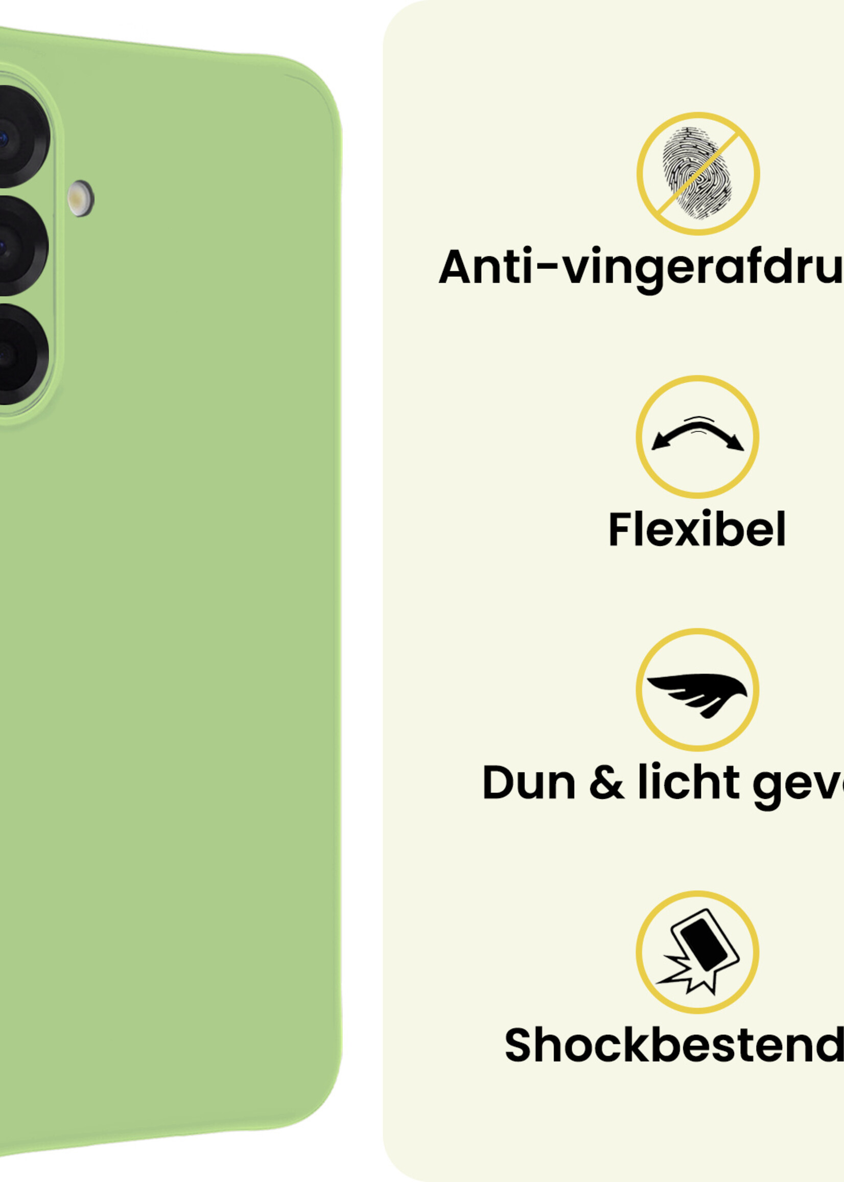 LUQ LUQ Samsung Galaxy A36 Hoesje Siliconen Met 2x Screenprotector - Groen