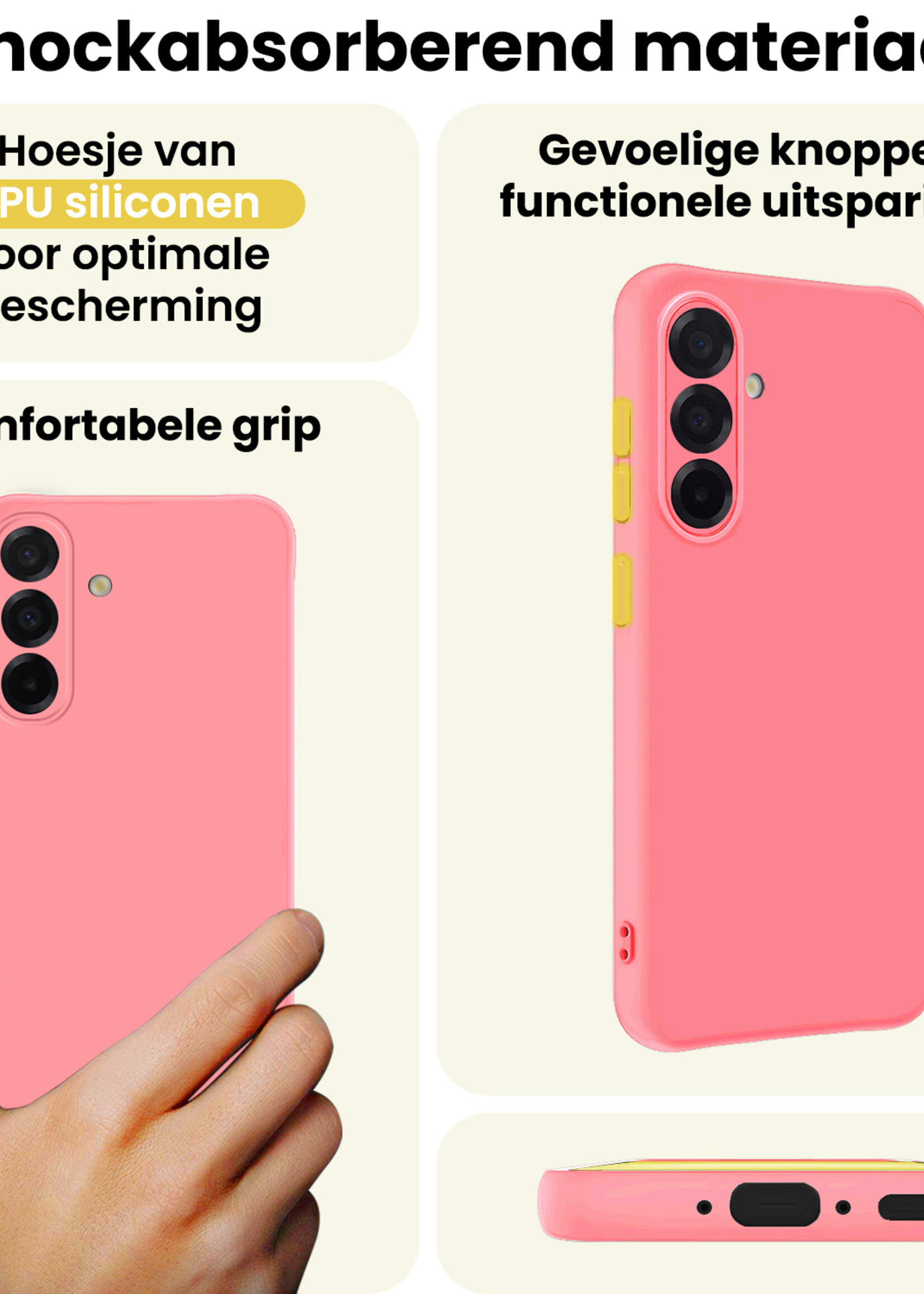 LUQ LUQ Samsung Galaxy A56 Hoesje Siliconen - Lichtroze