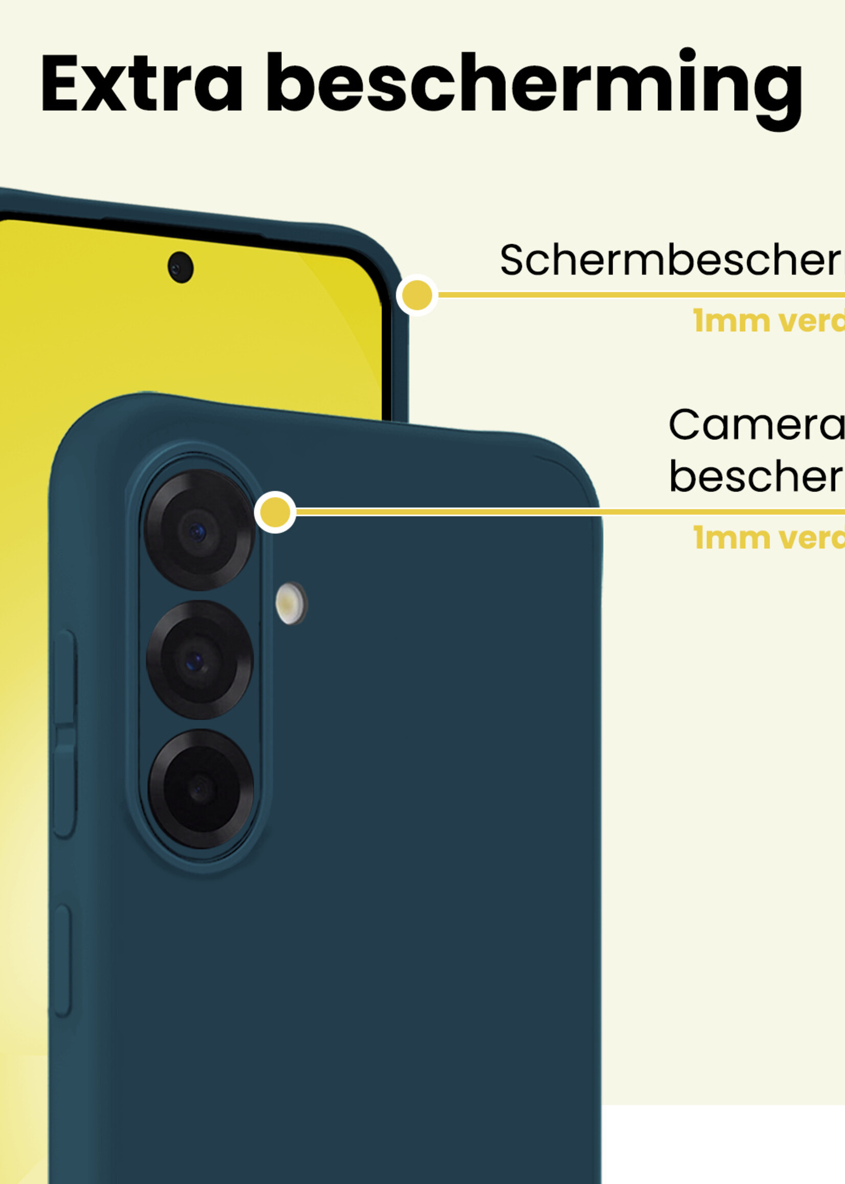 LUQ LUQ Samsung Galaxy A56 Hoesje Siliconen - Donkerblauw - 2 PACK