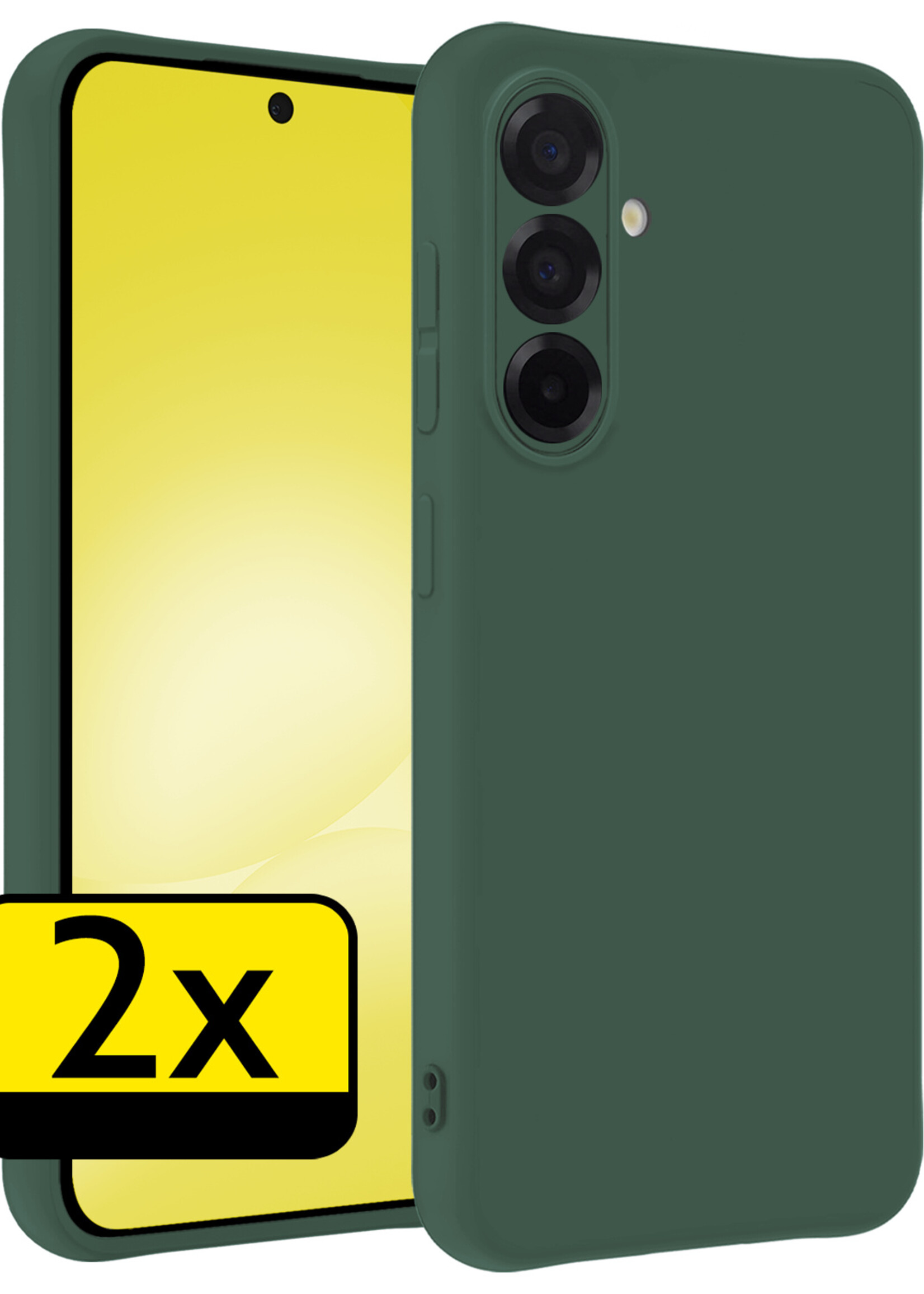 LUQ LUQ Samsung Galaxy A56 Hoesje Siliconen - Donkergroen - 2 PACK