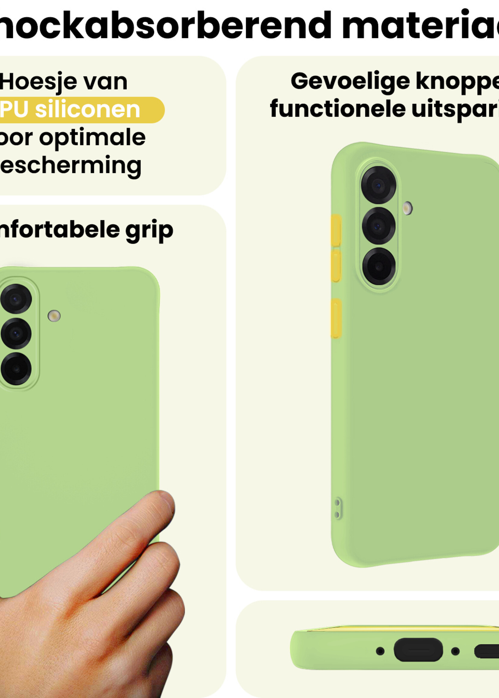 LUQ LUQ Samsung Galaxy A56 Hoesje Siliconen - Groen - 2 PACK