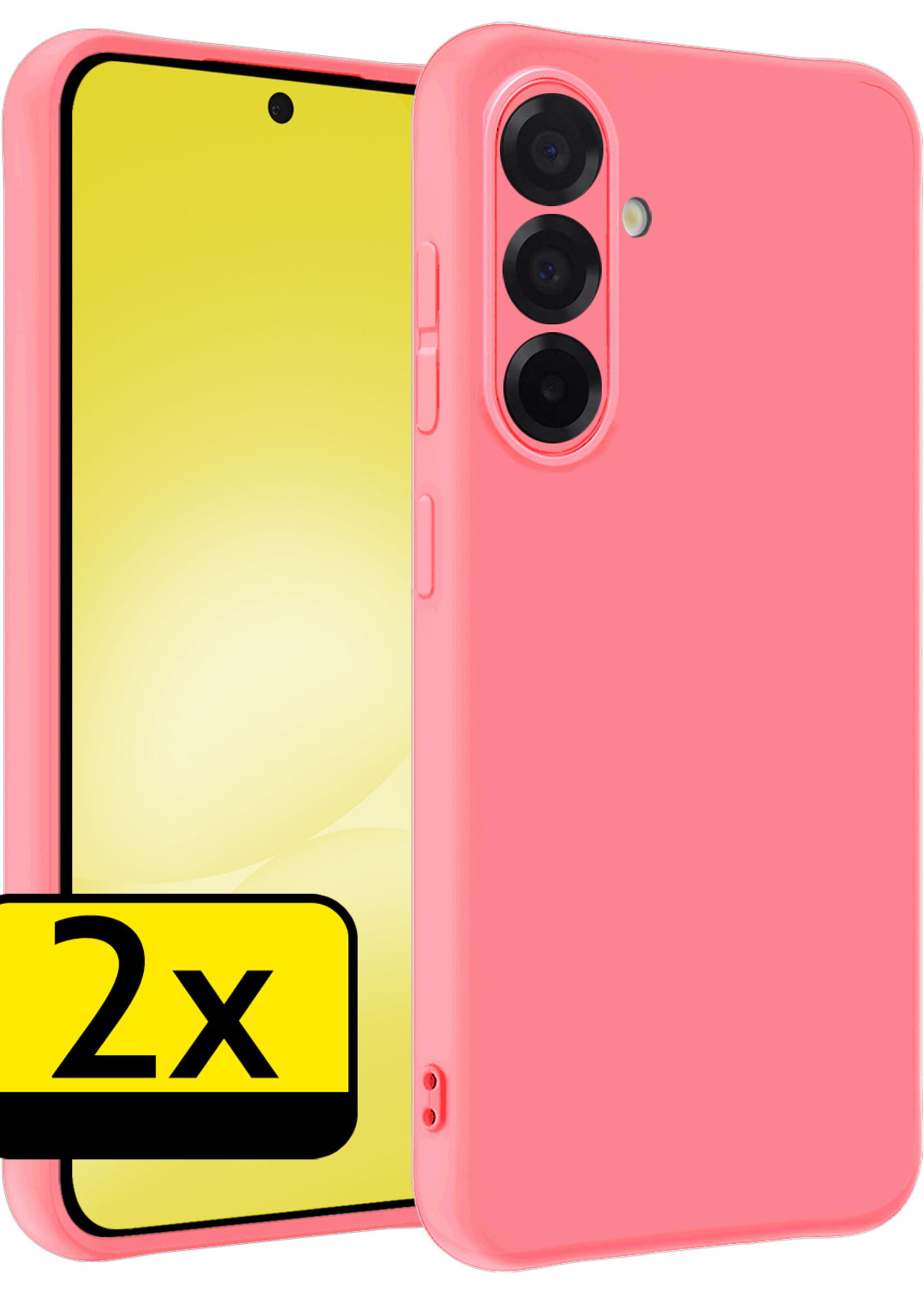 LUQ LUQ Samsung Galaxy A56 Hoesje Siliconen - Lichtroze - 2 PACK